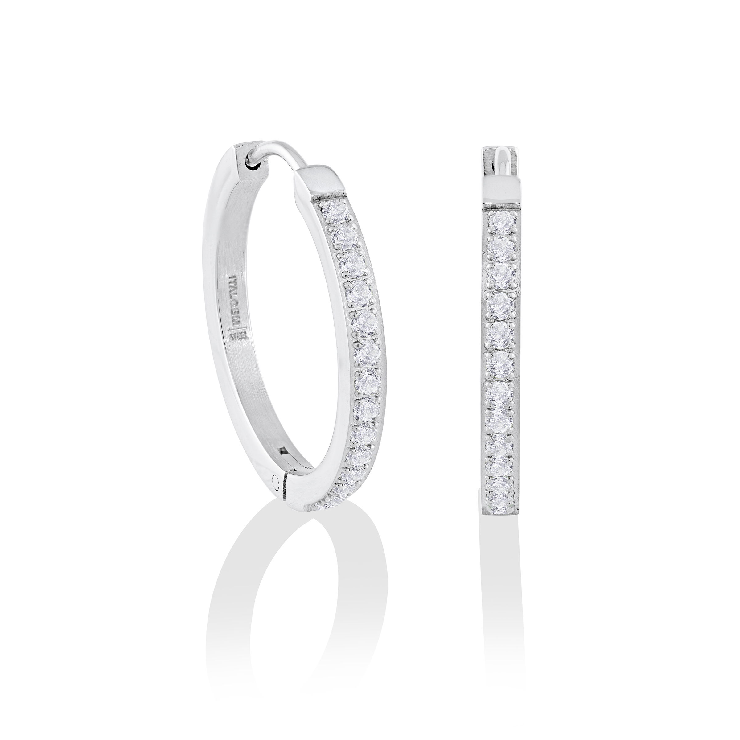 22mm Channel Cz Earrings