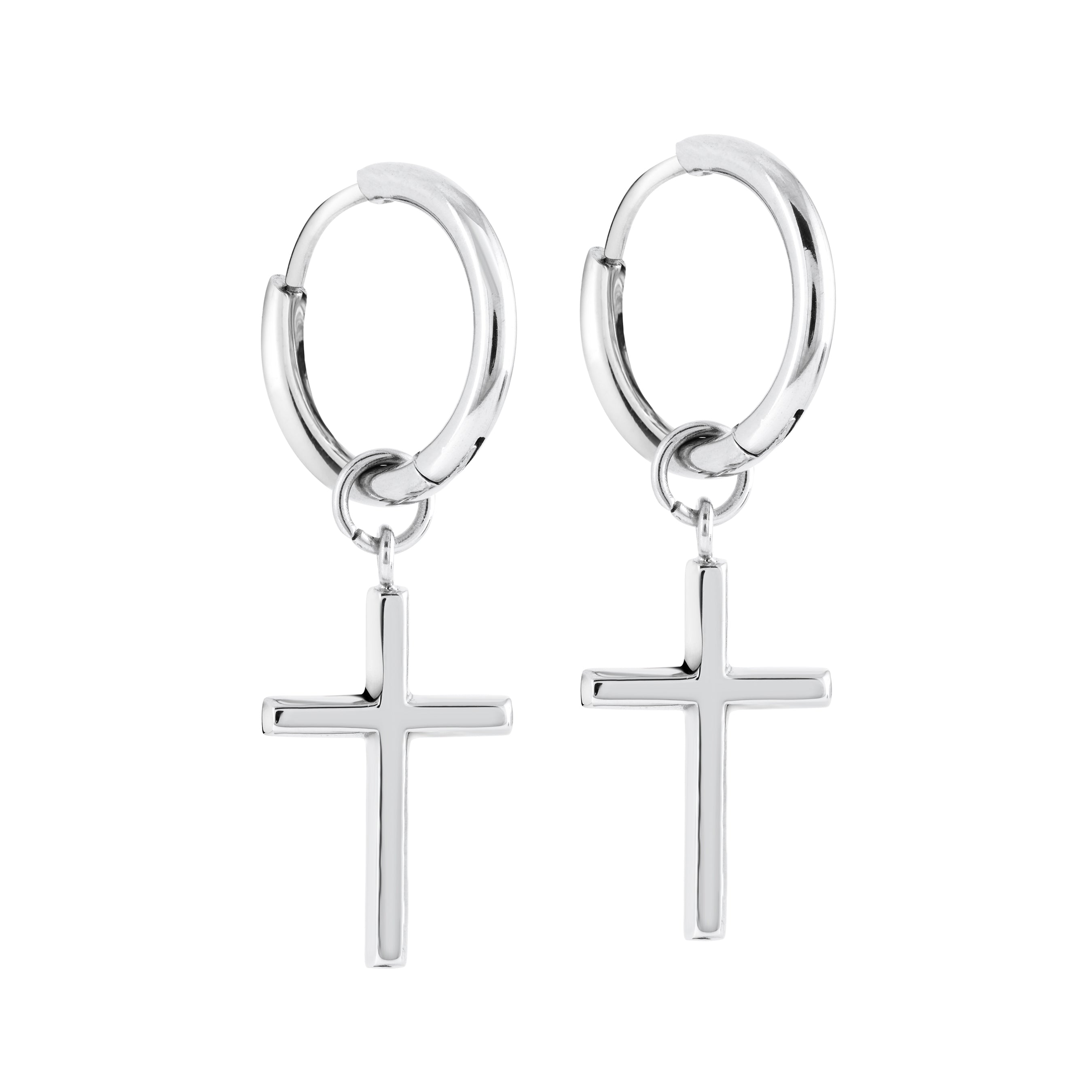 18mm Multifunction Cross Hoop Earrings