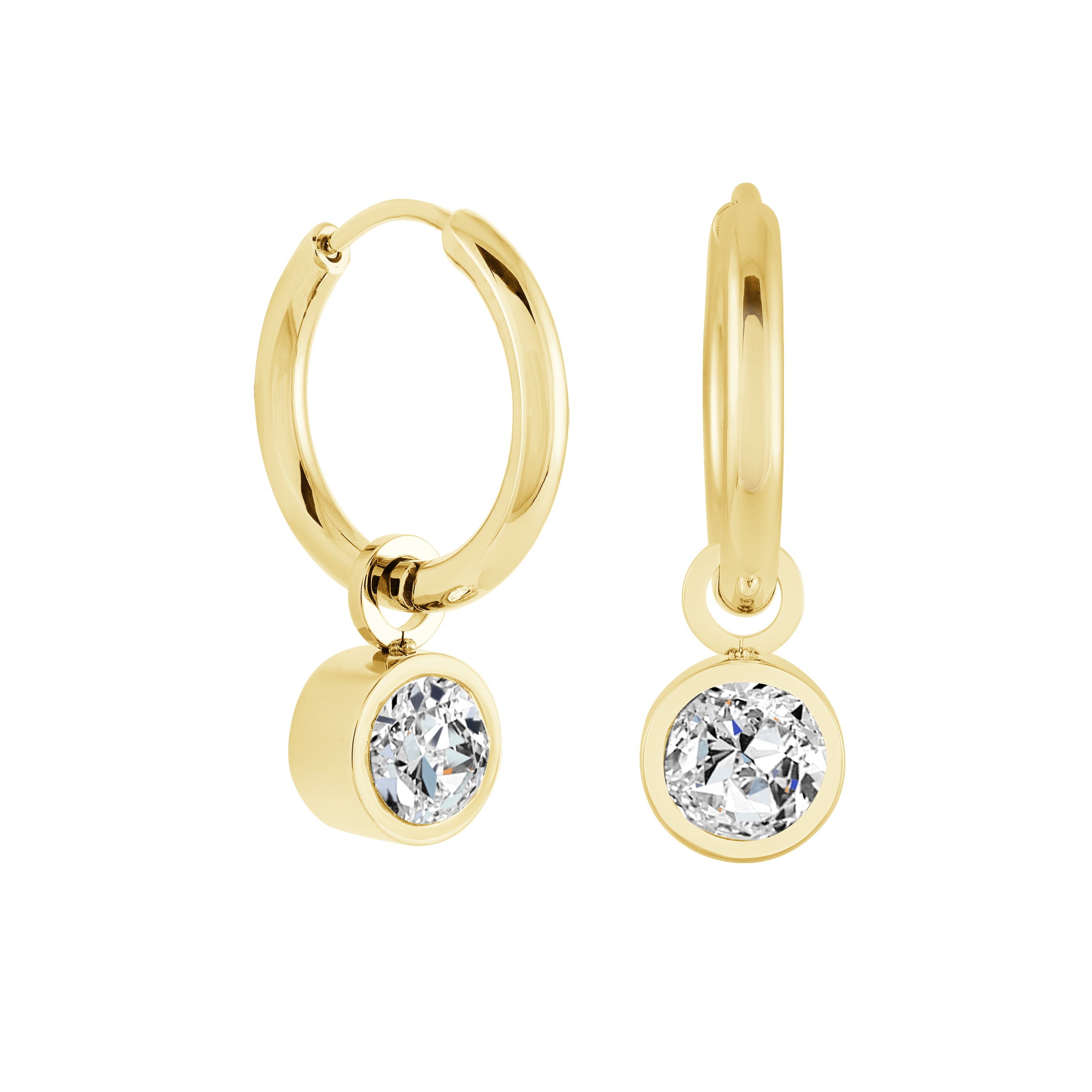 Bezel Drop Multi Function Earrings