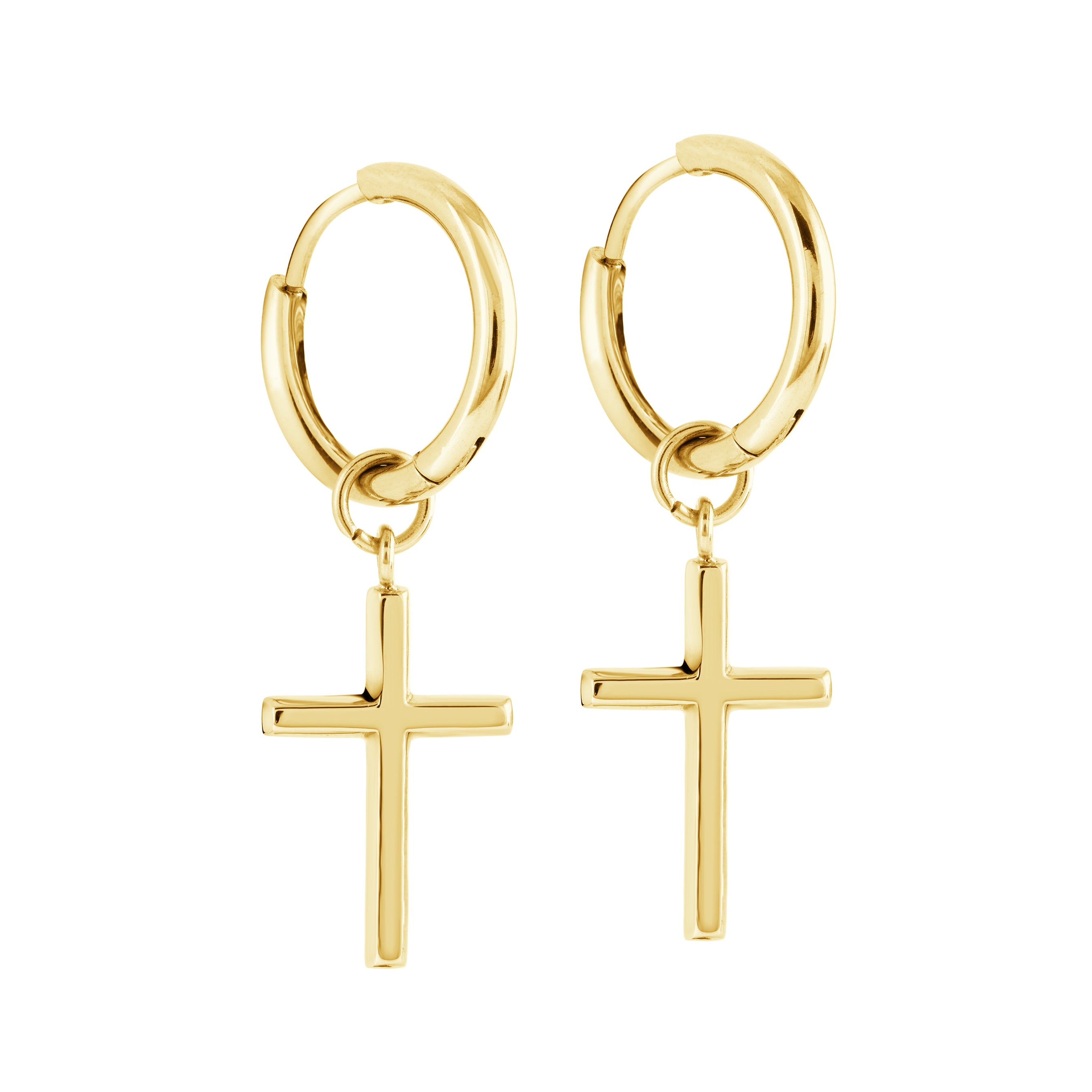 18mm Multifunction Cross Hoop Earrings