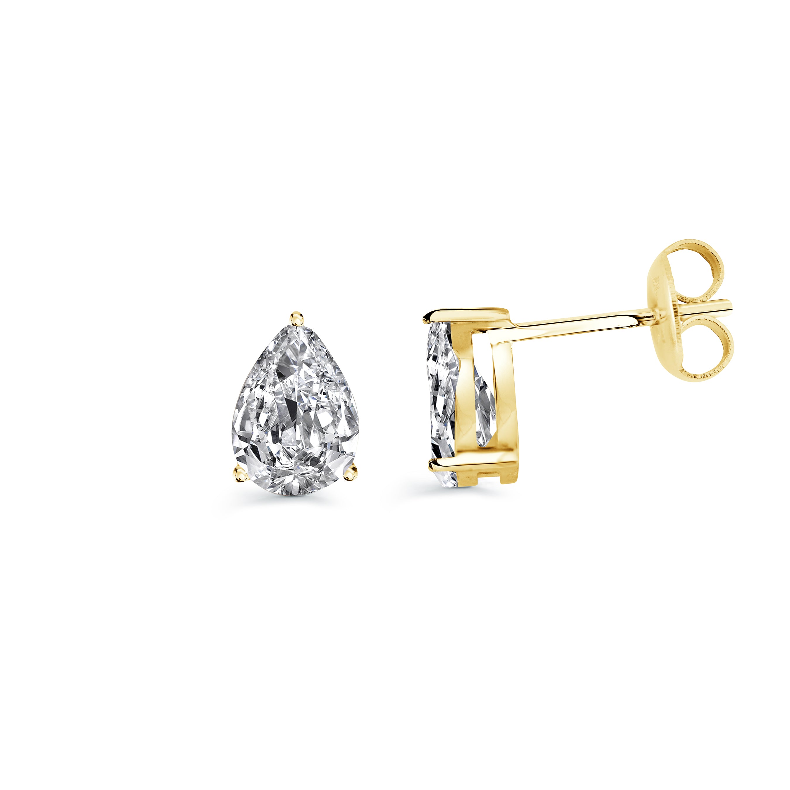 8mm Cz Pear Stud Earrings