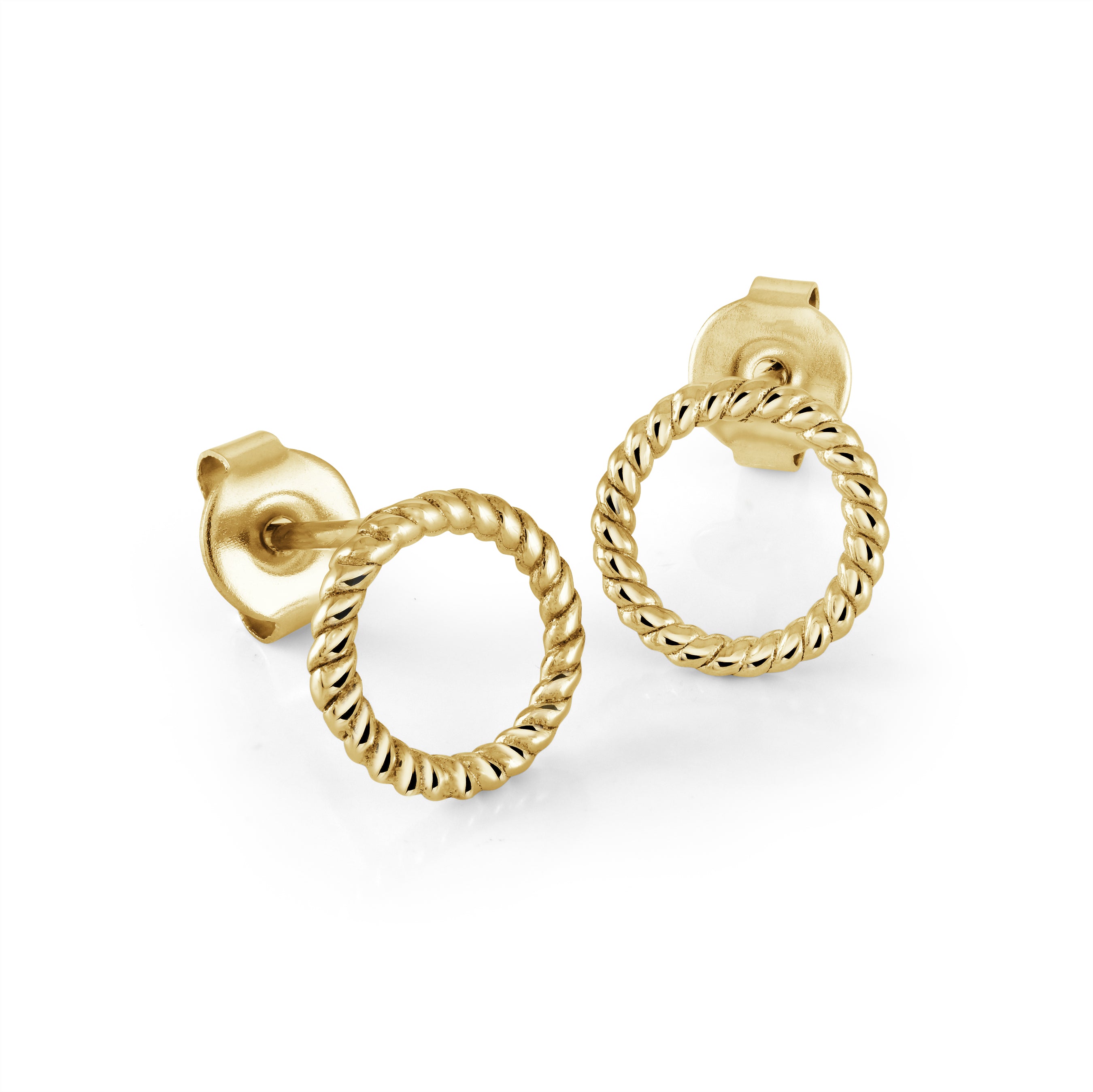 Twisted Circle Stud Earrings