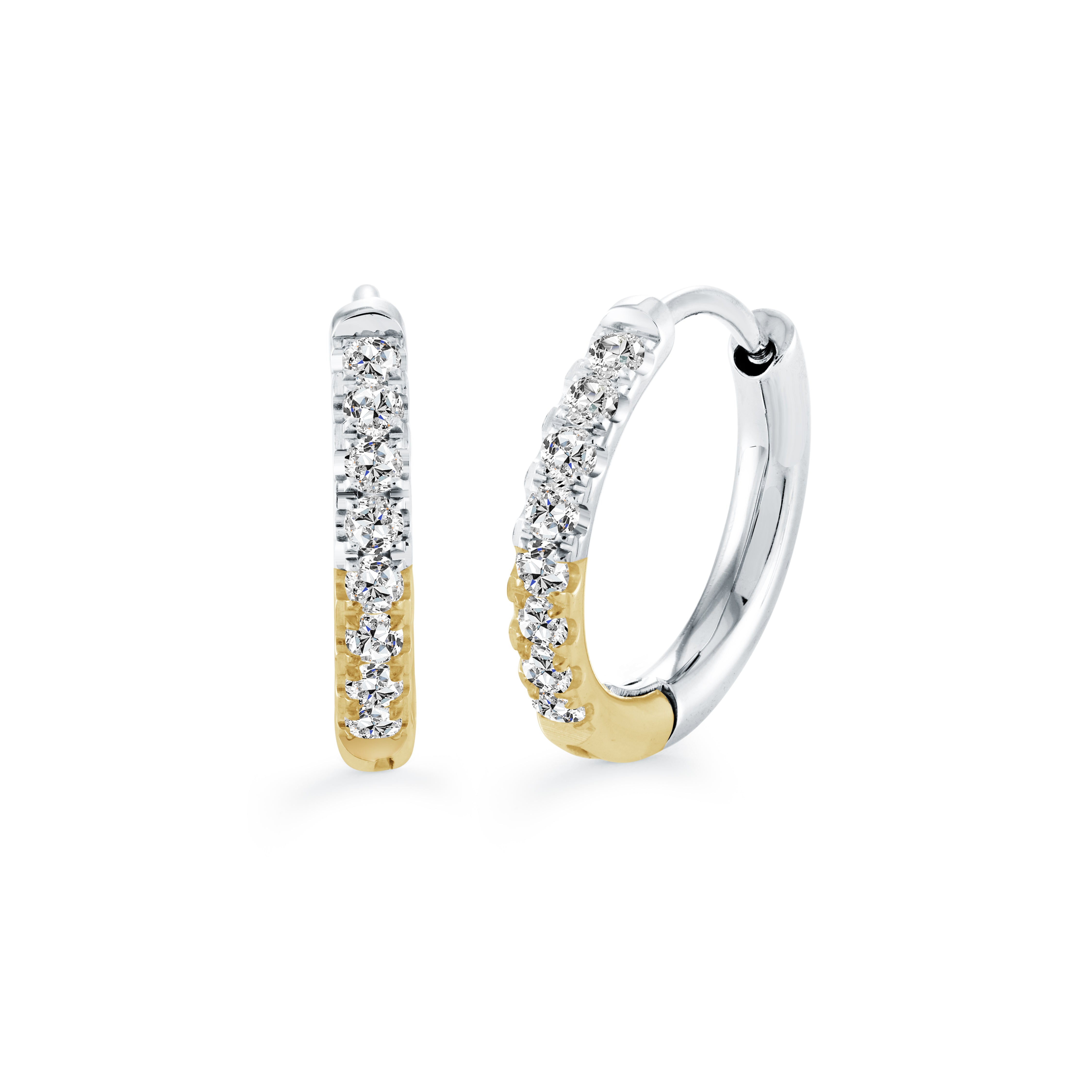 Veloria Two-tone Cz Huggie Earrings