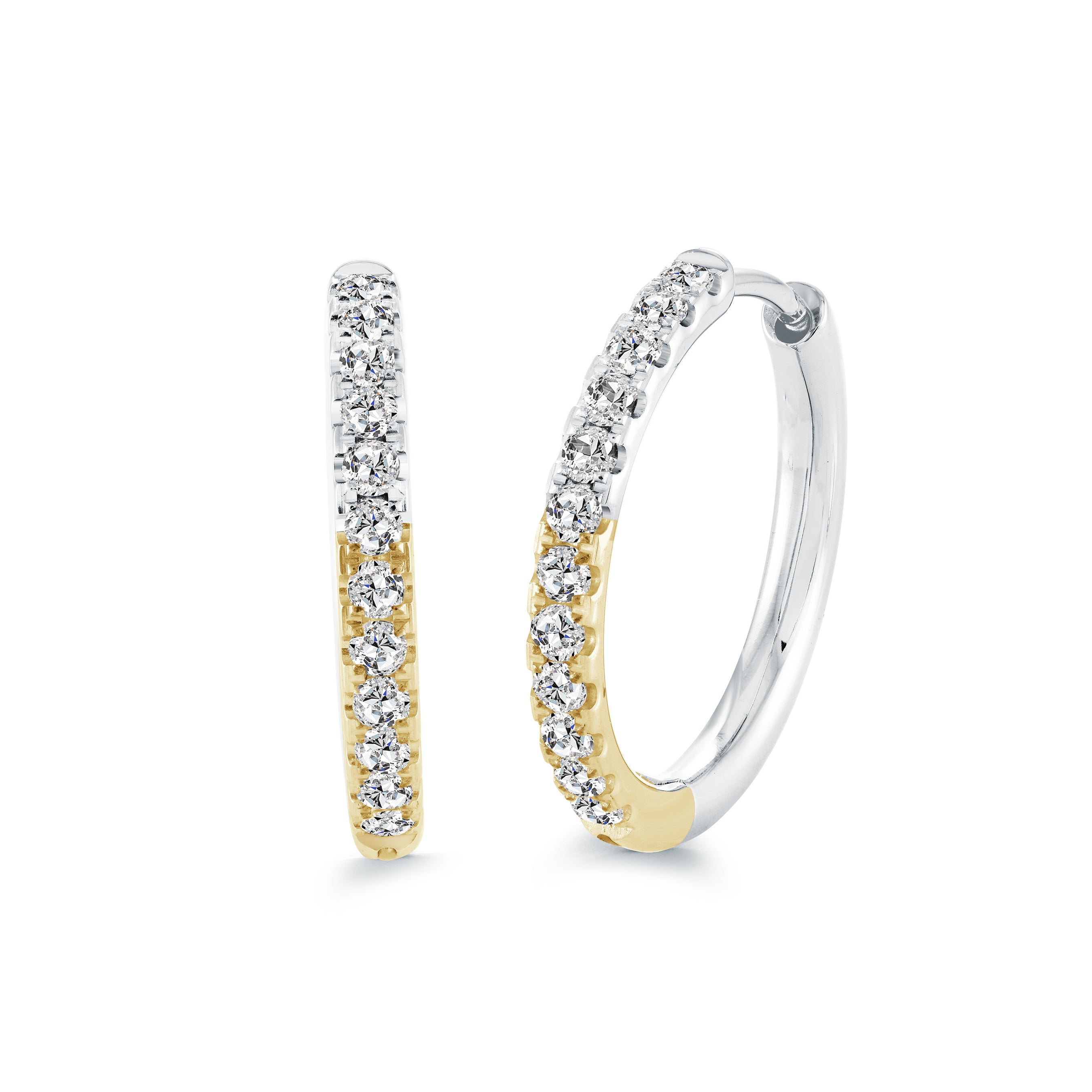 Veloria Two-tone Cz Huggie Earrings