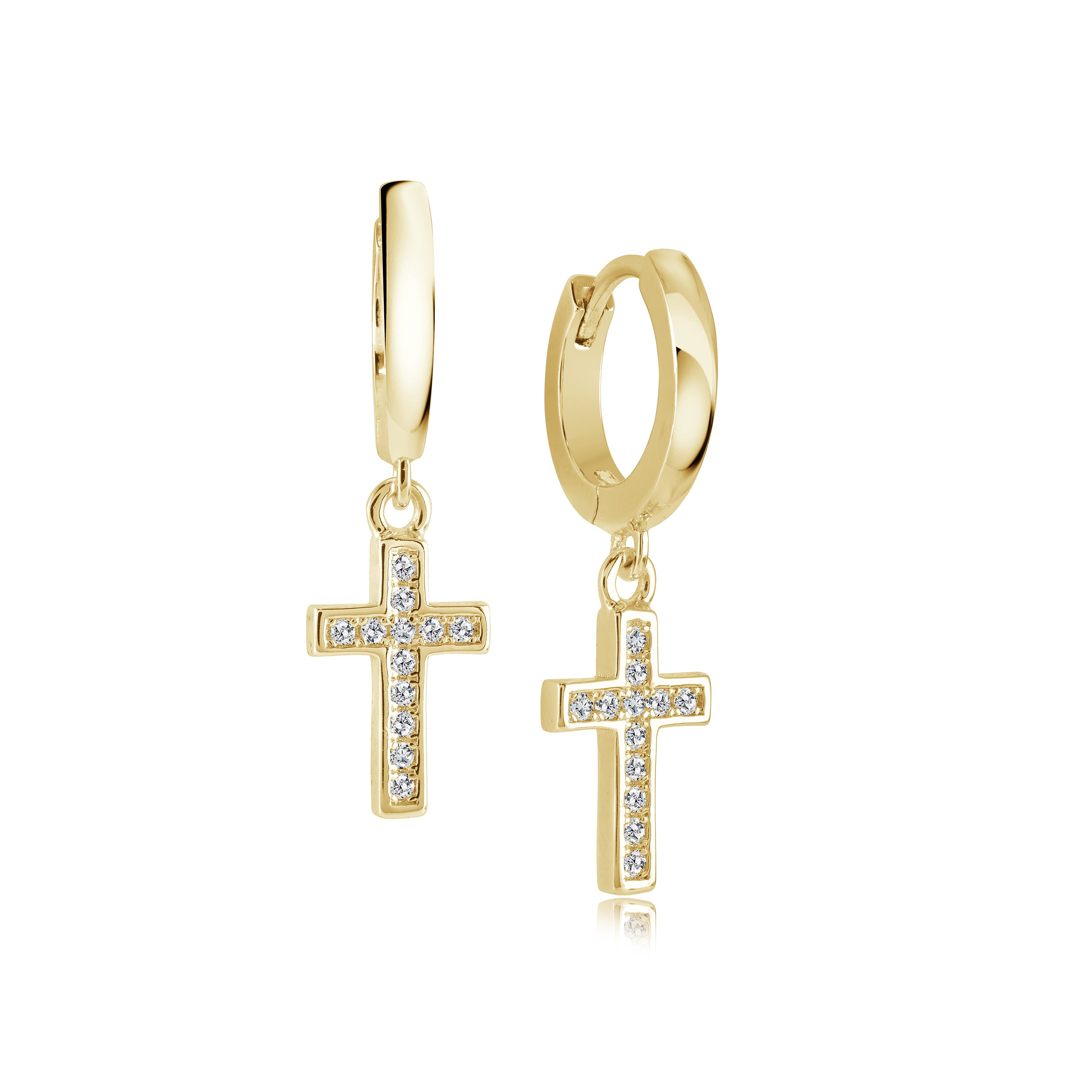 Cross Cz Dangle Earrings