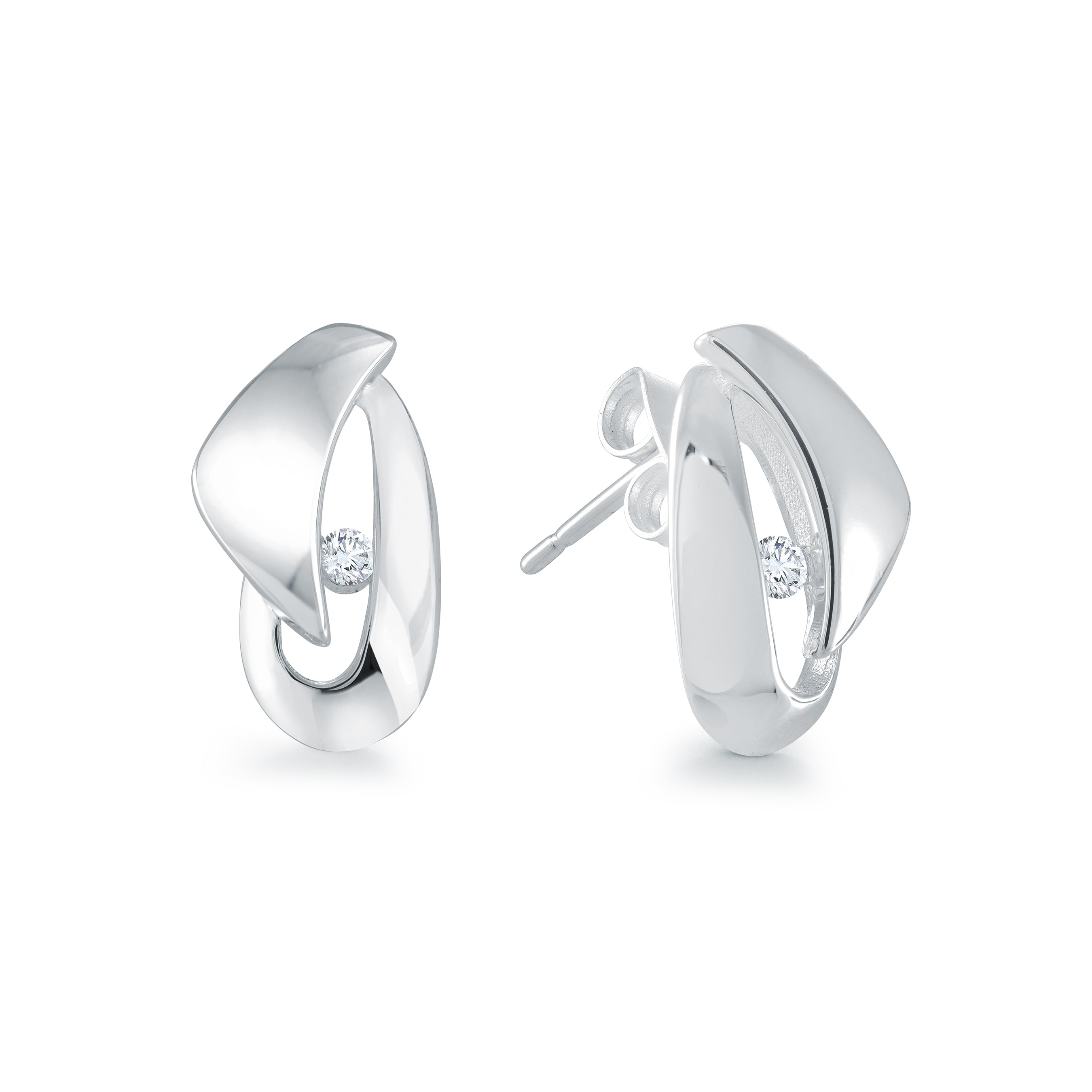 Enclosed Cz Earrings