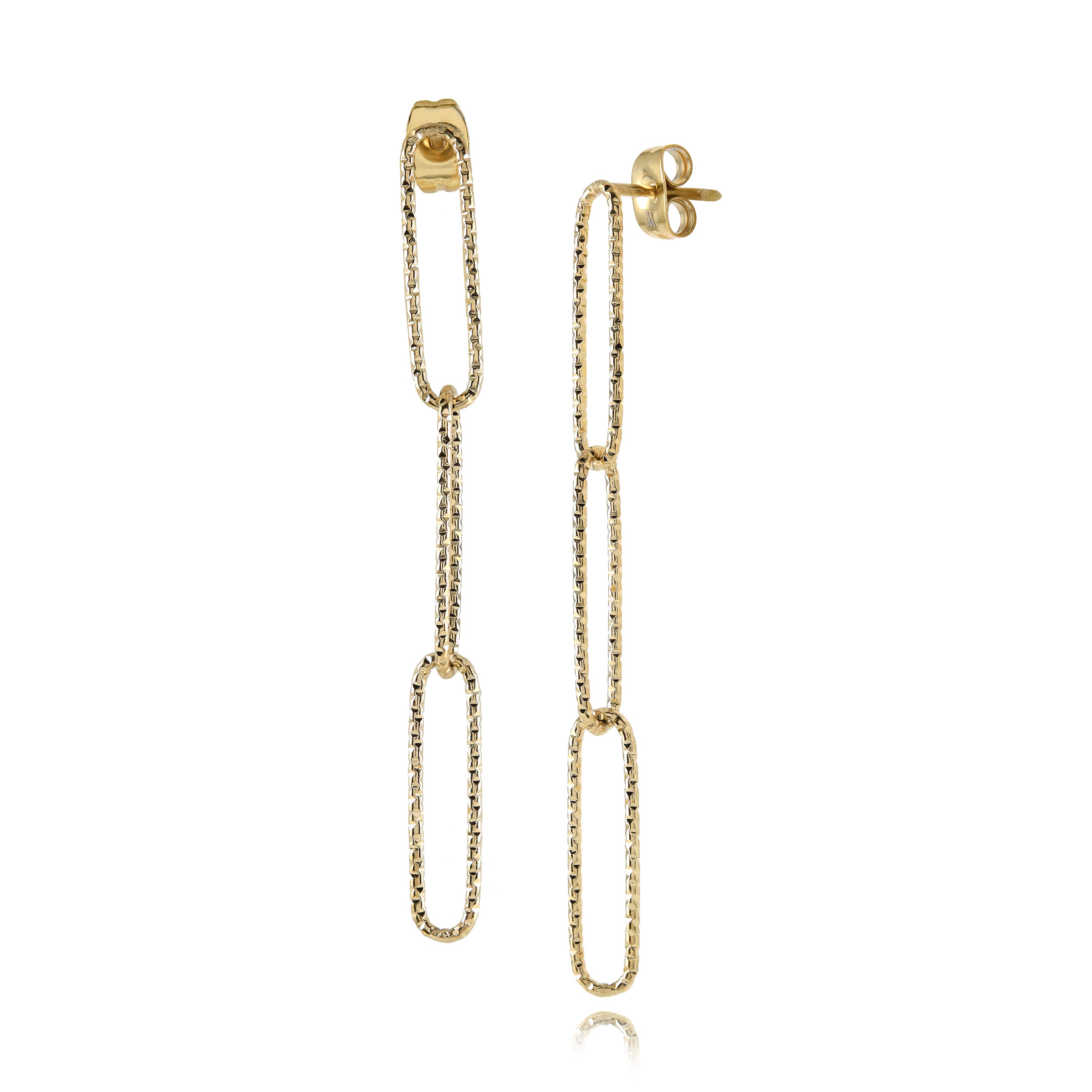 56mm Sparkle Oval Dangling Earrings