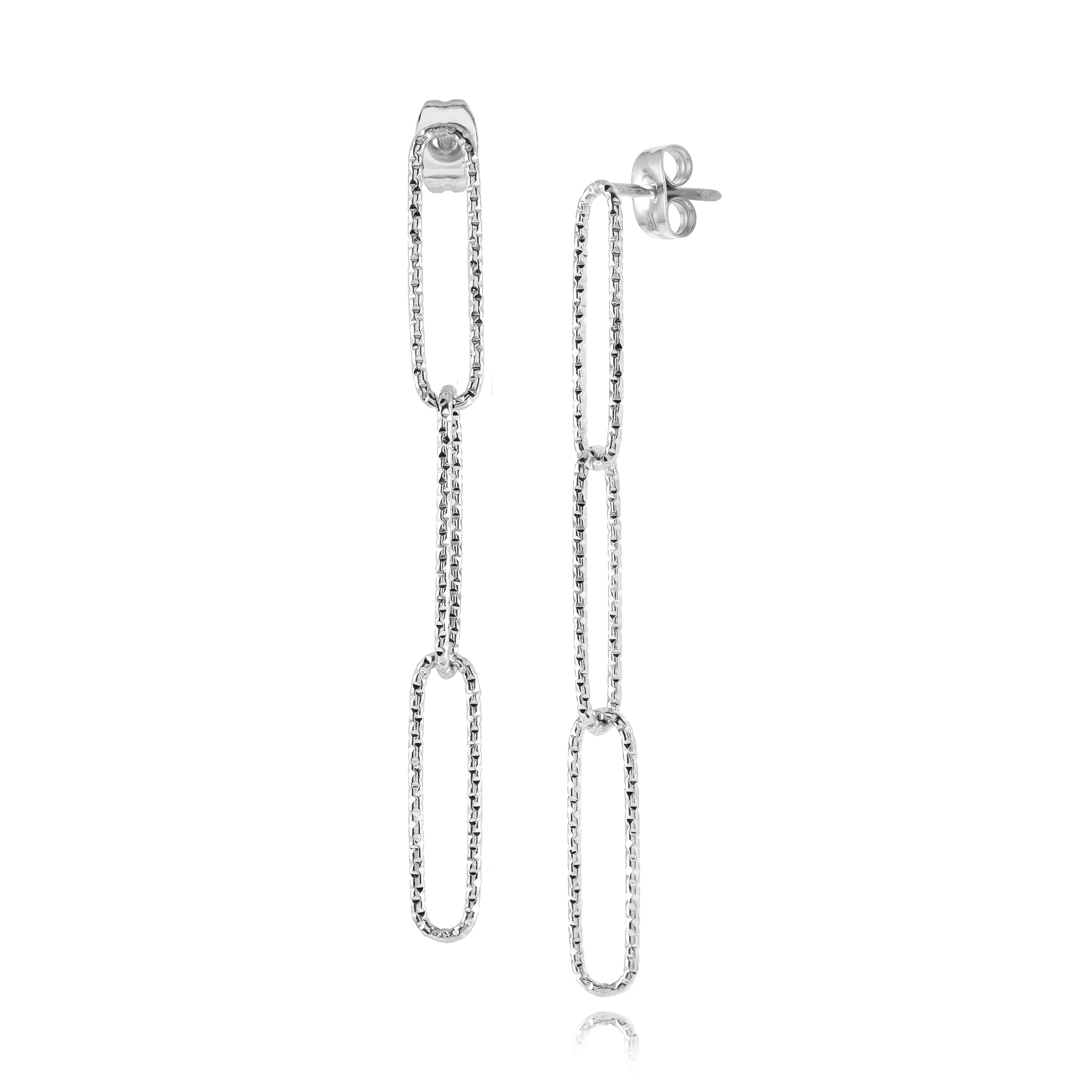56mm Sparkle Oval Dangling Earrings