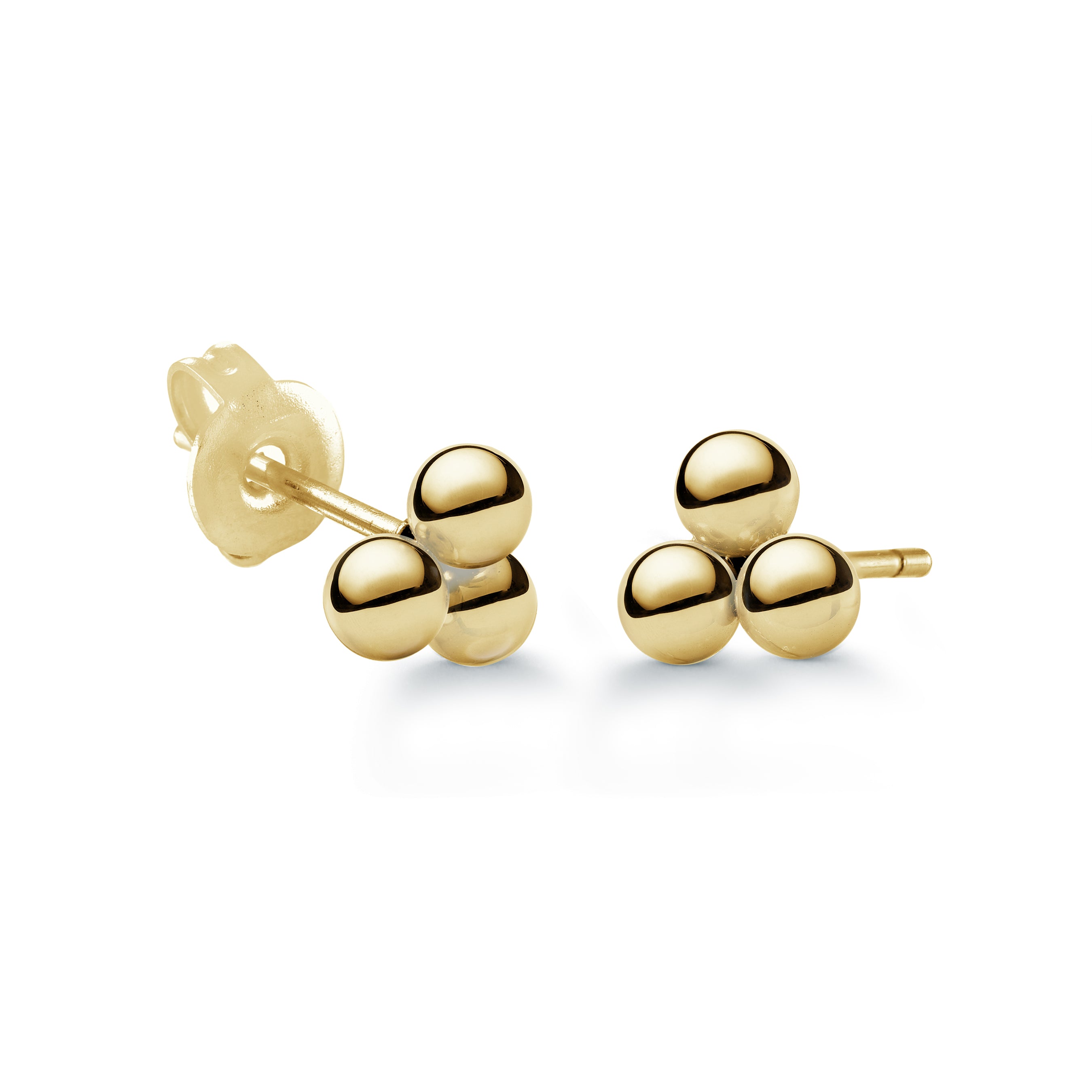 Tri-Ball Stud Earrings