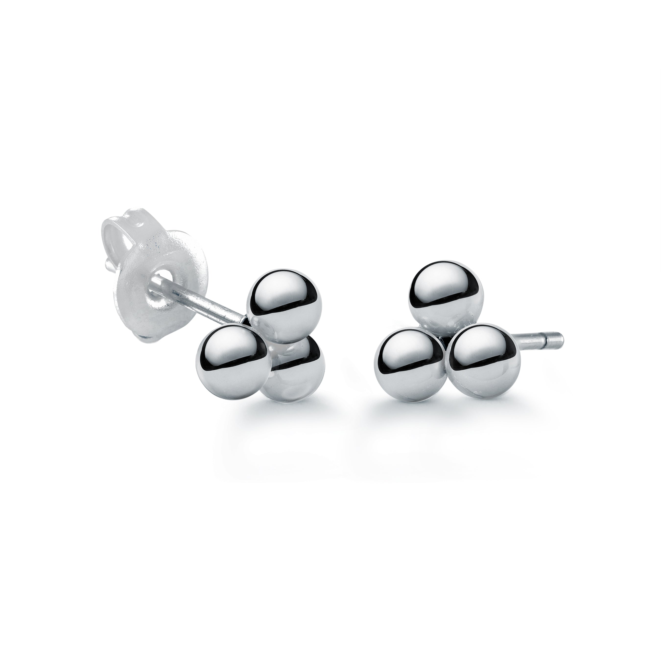 Tri-Ball Stud Earrings