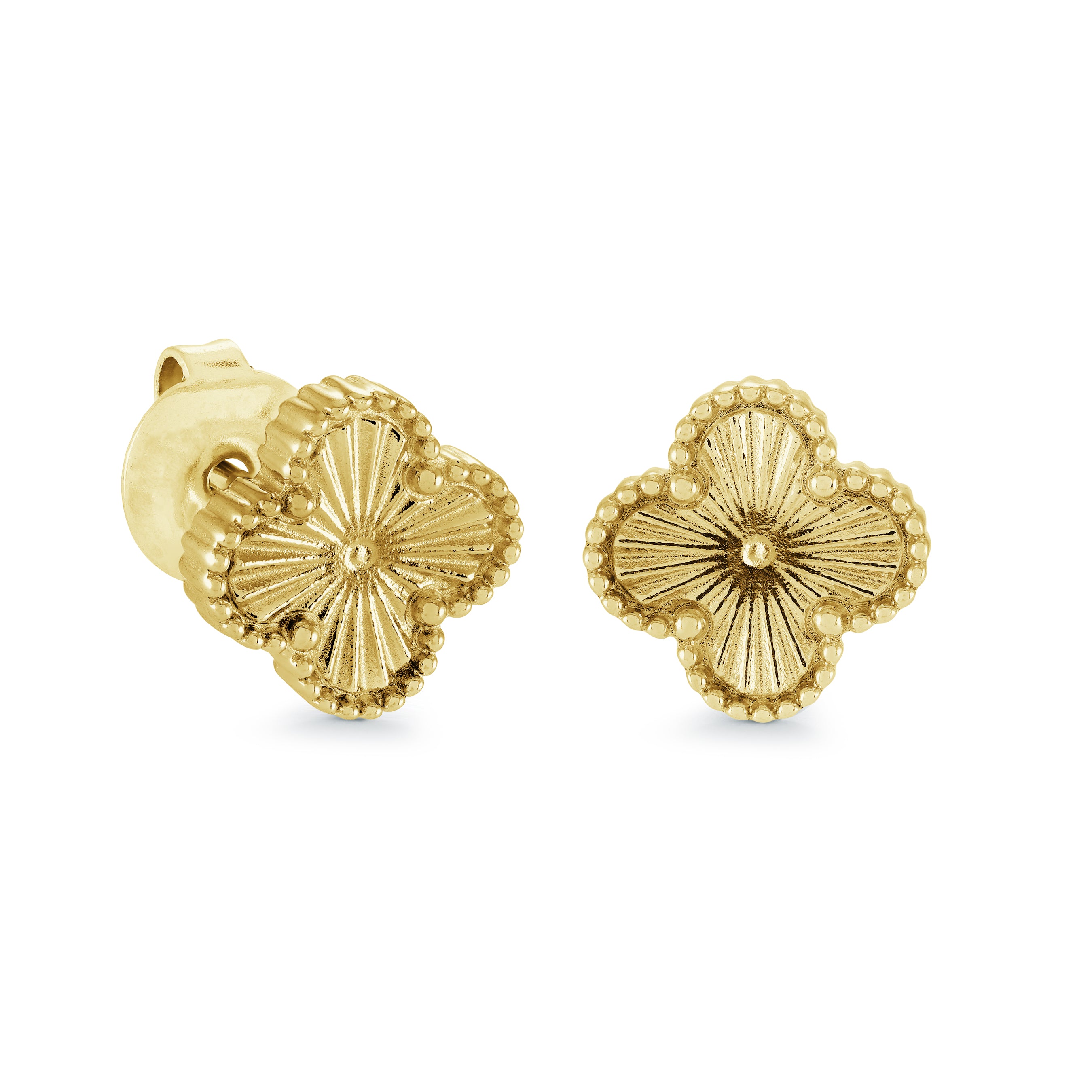 9mm Lucky-Clover Stud Earrings