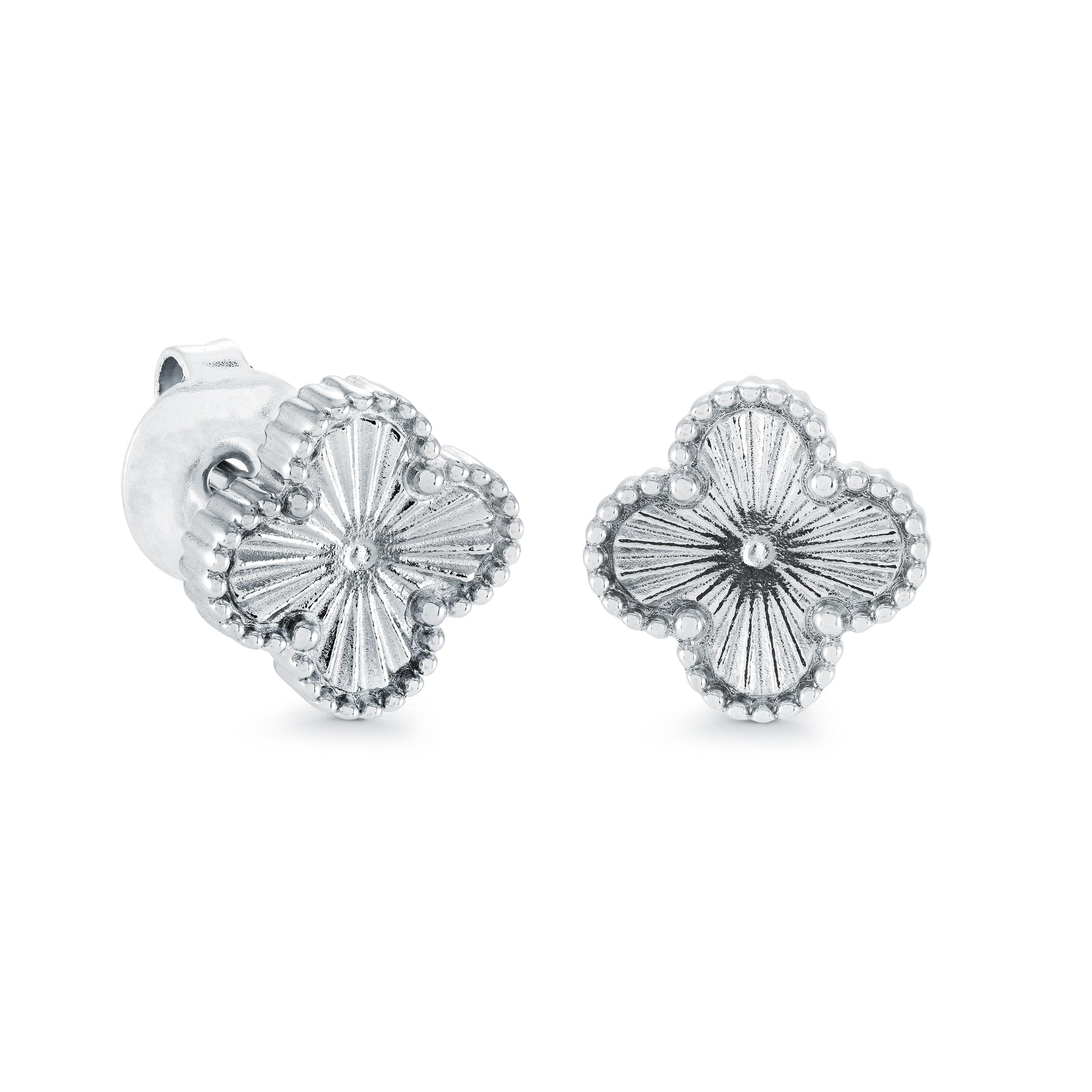 9mm Lucky-Clover Stud Earrings