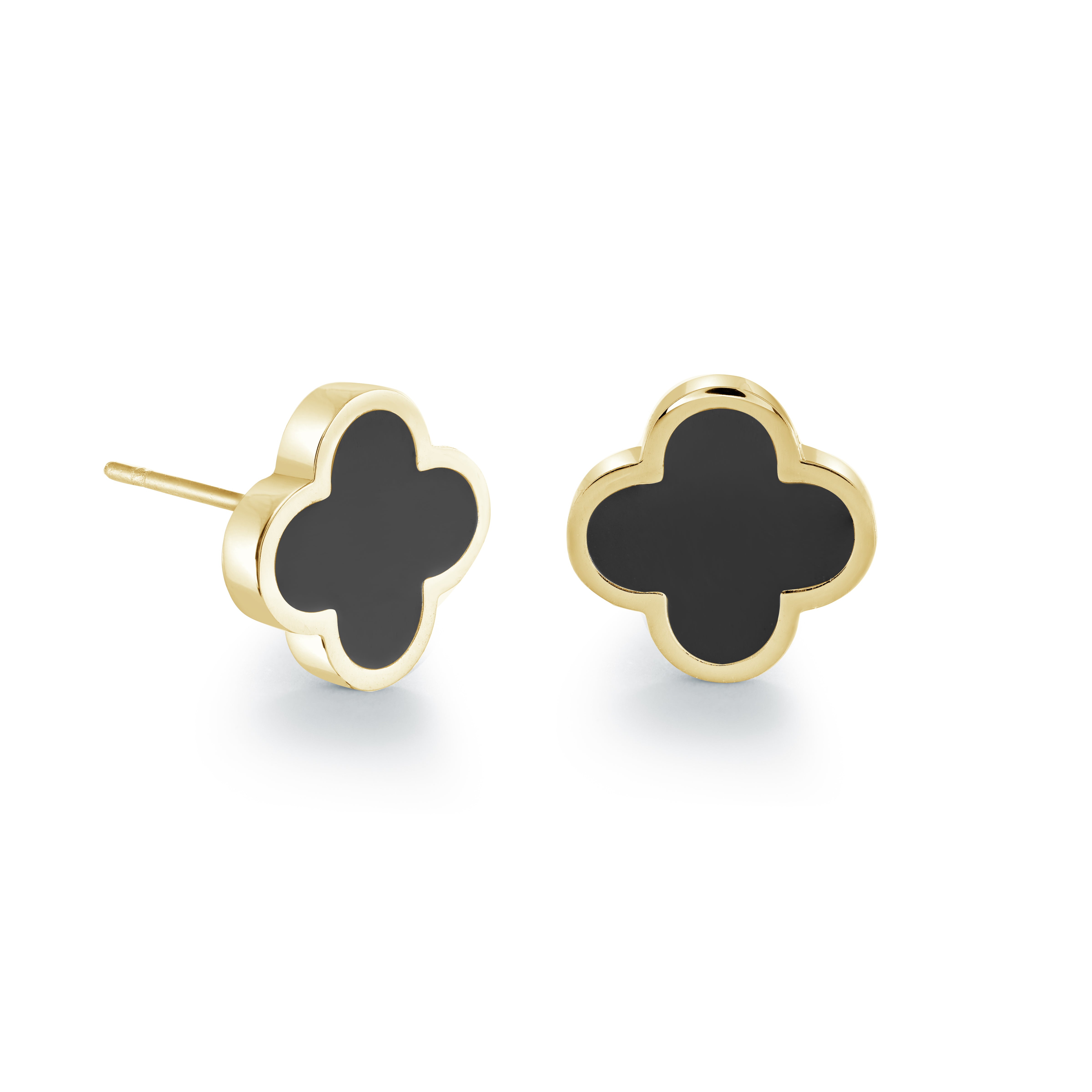 10mm Color-Enamel Lucky-Clover Stud Earrings