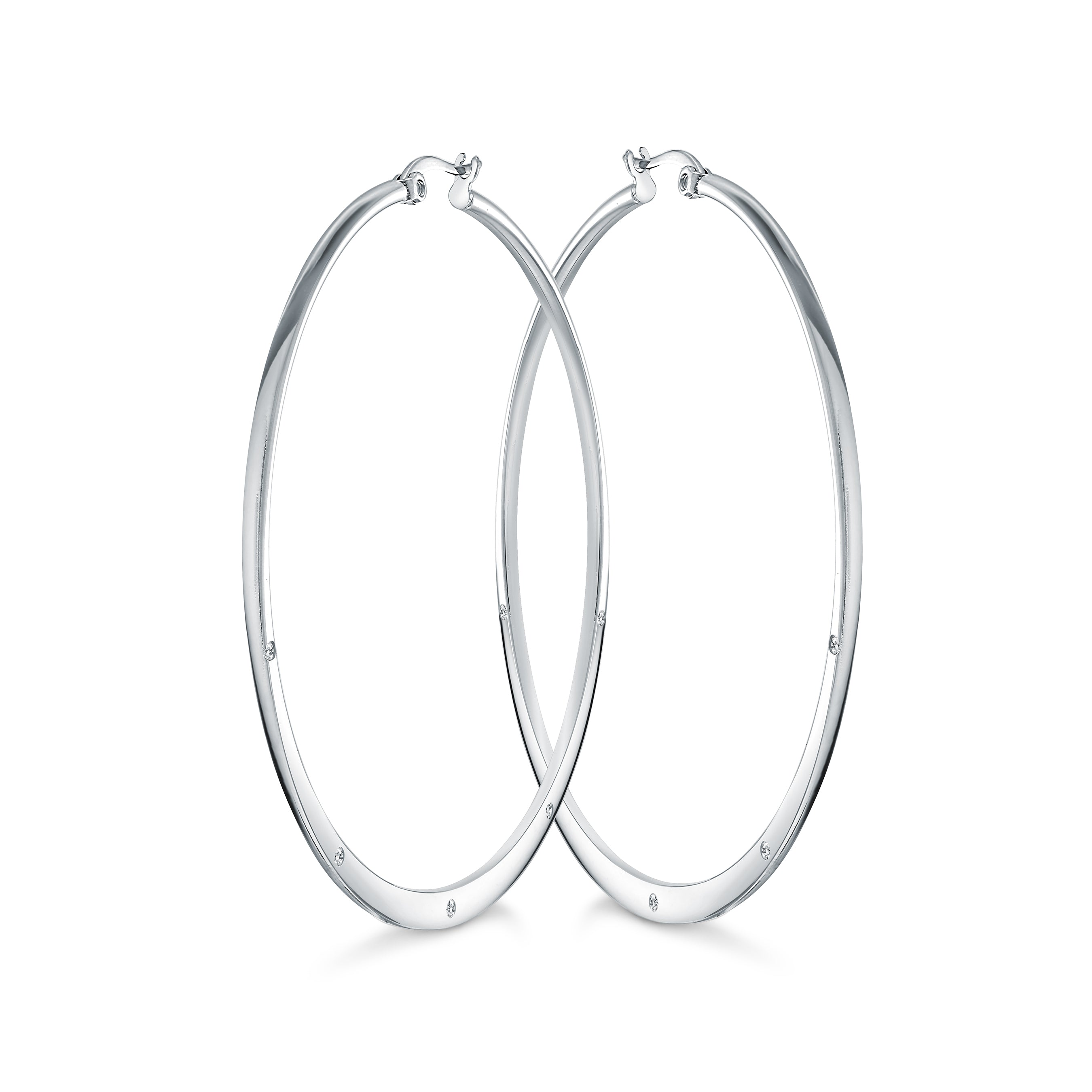 60mm Cz Hoop Earrings