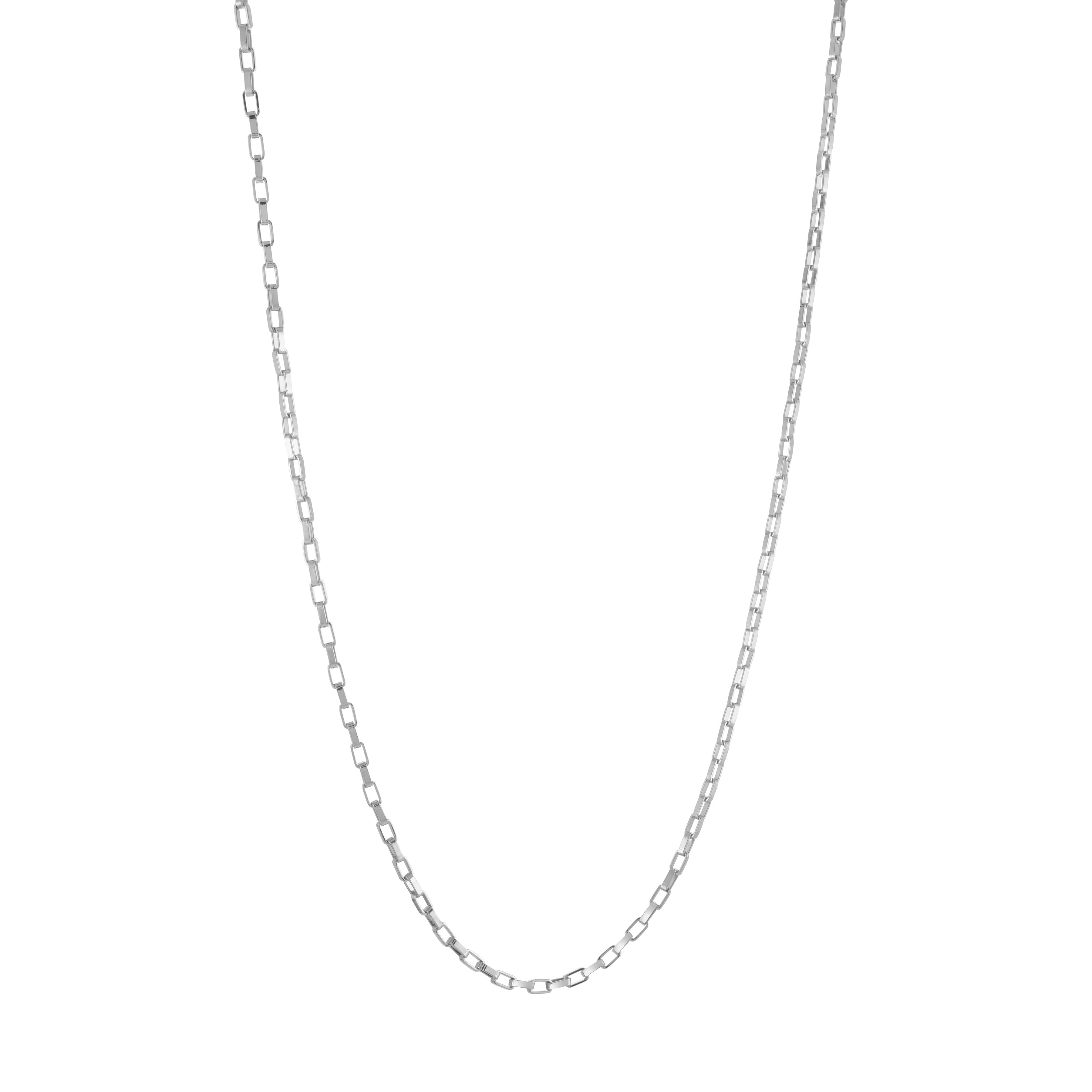 2mm Rectangle Box Link Chain Necklace