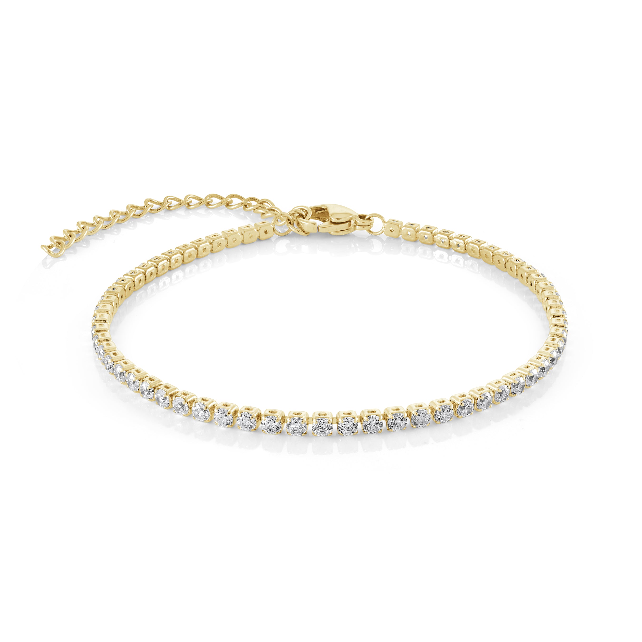 2mm Micro Cz Tennis Adjustable Bracelet