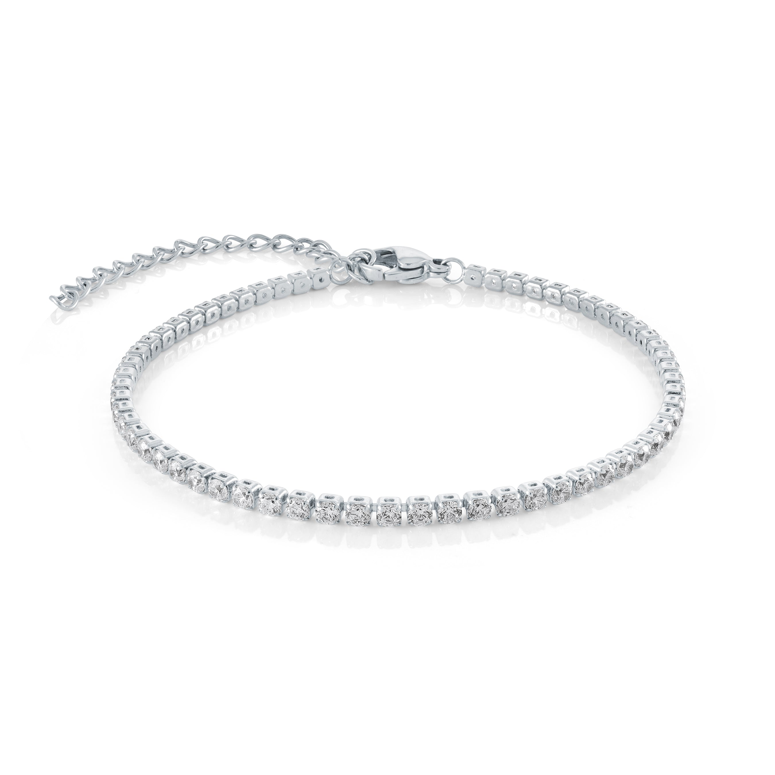 2mm Micro Cz Tennis Adjustable Bracelet