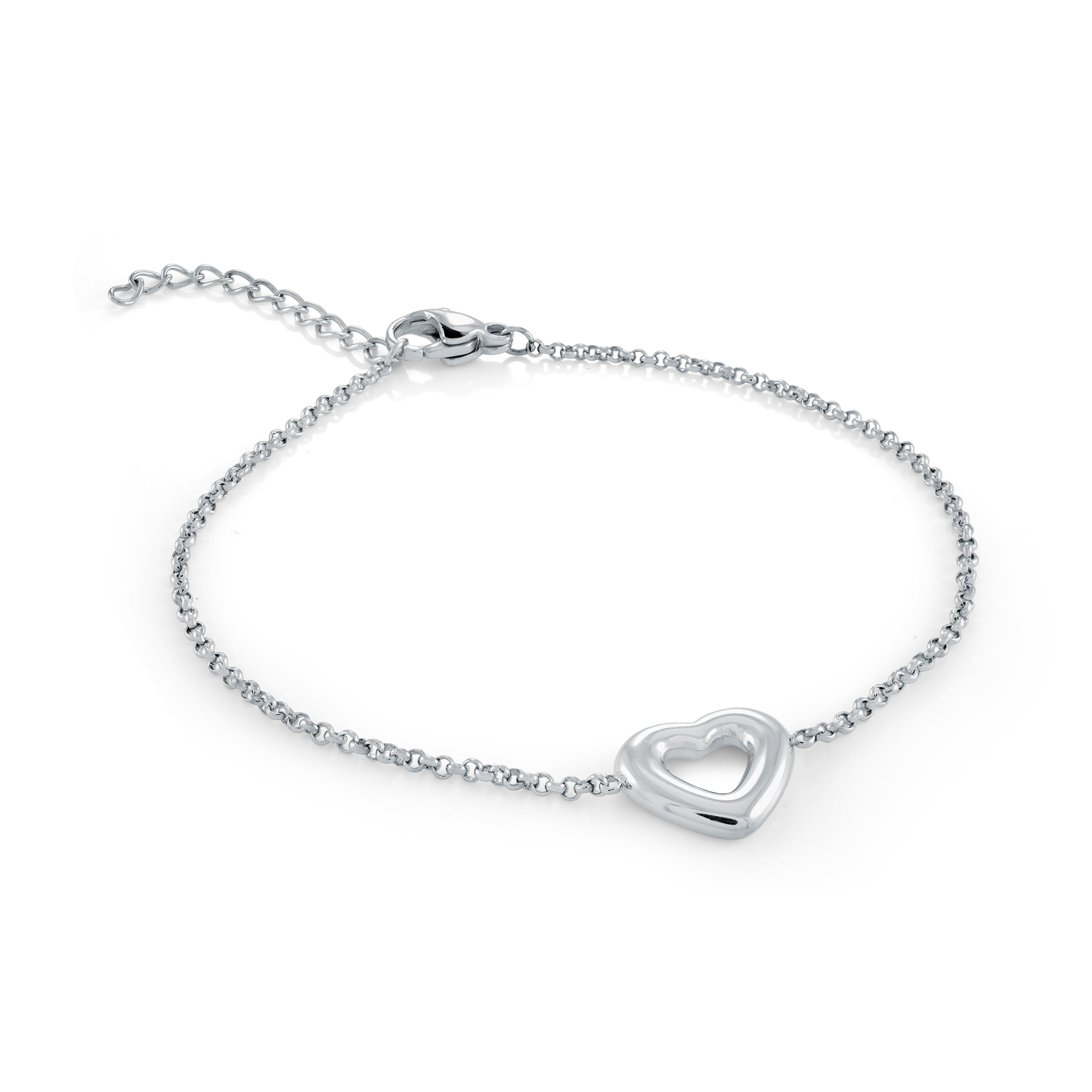 Puffed Heart Adjustable Bracelet