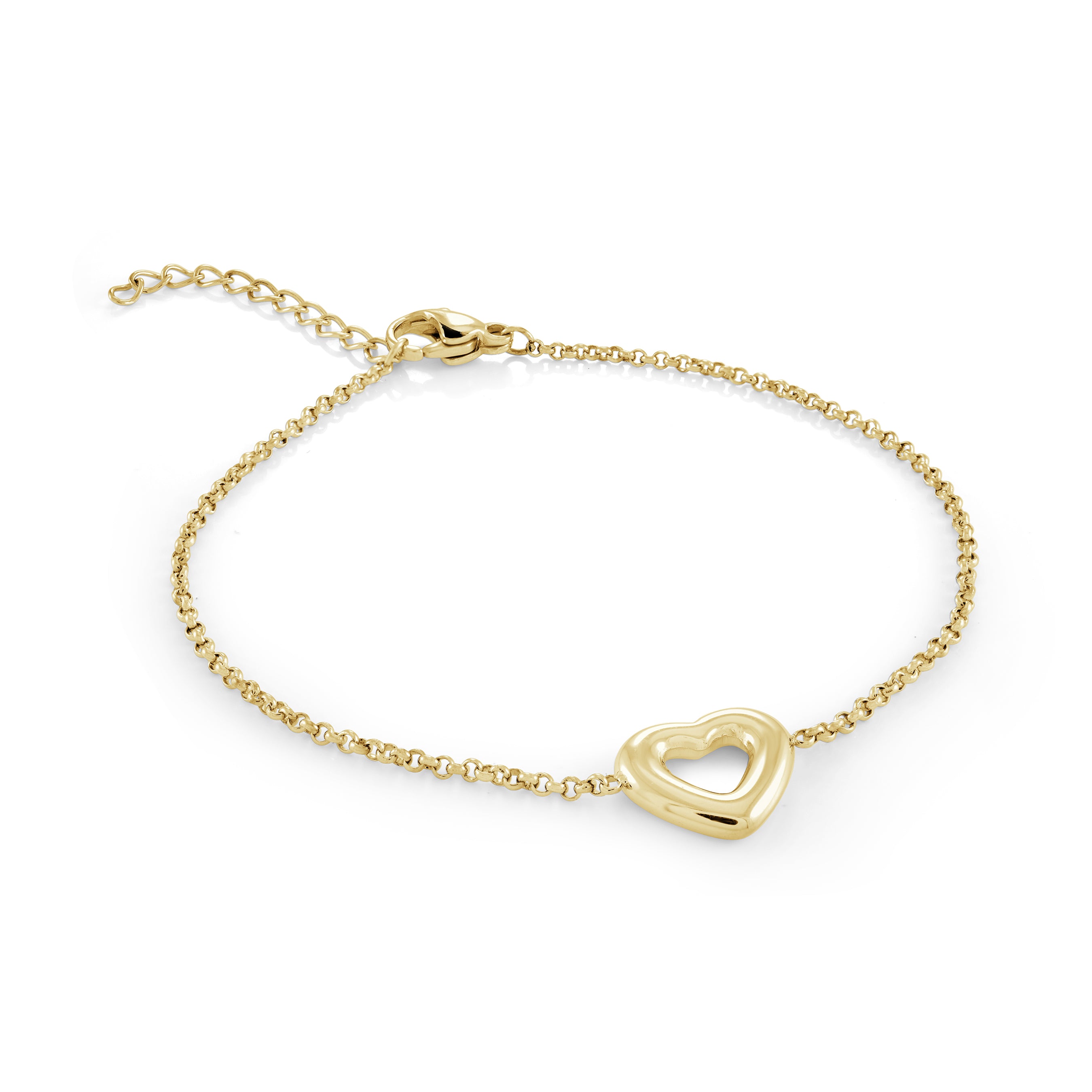 Puffed Heart Adjustable Bracelet