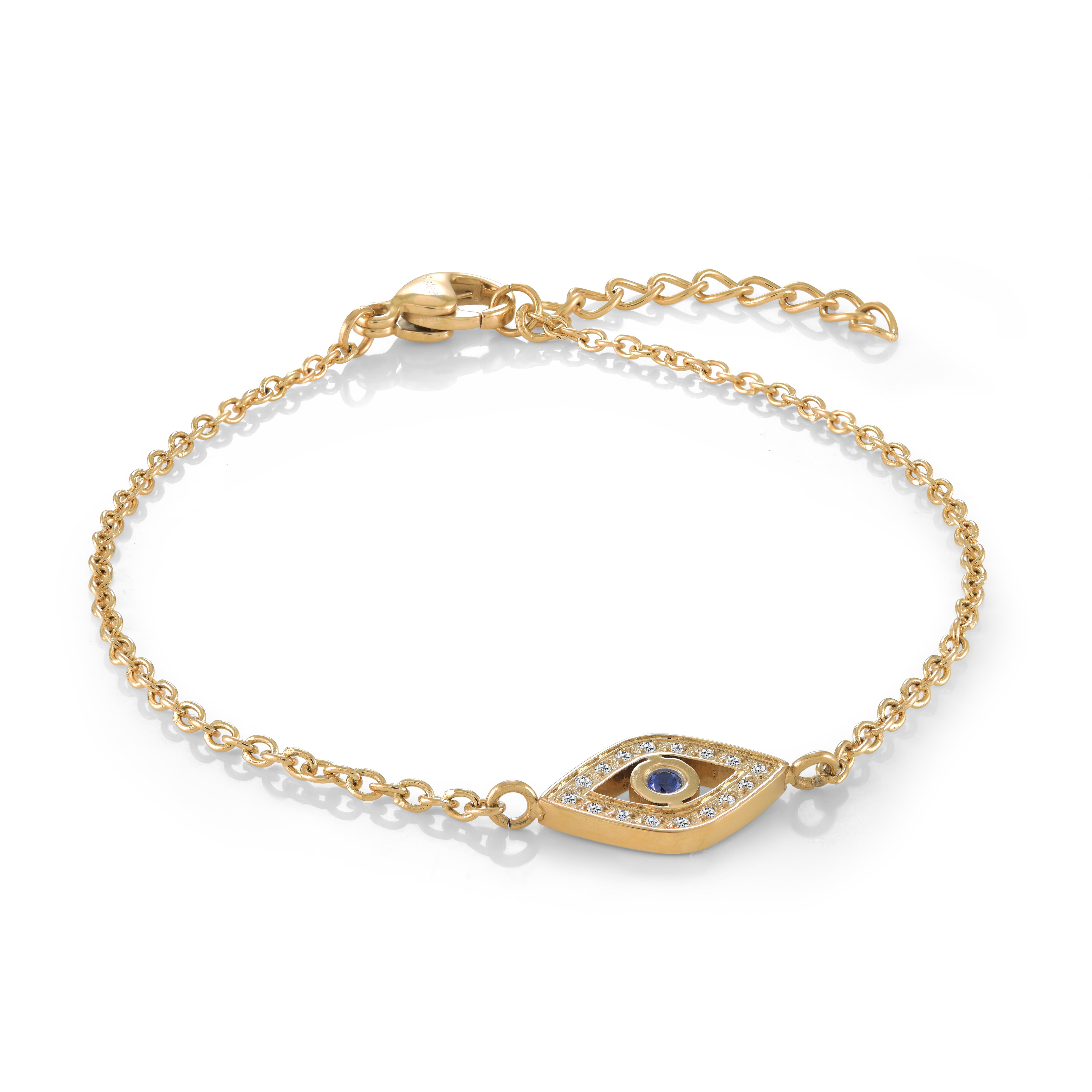 Evil Eye Blue Cz Adjustable Bracelet