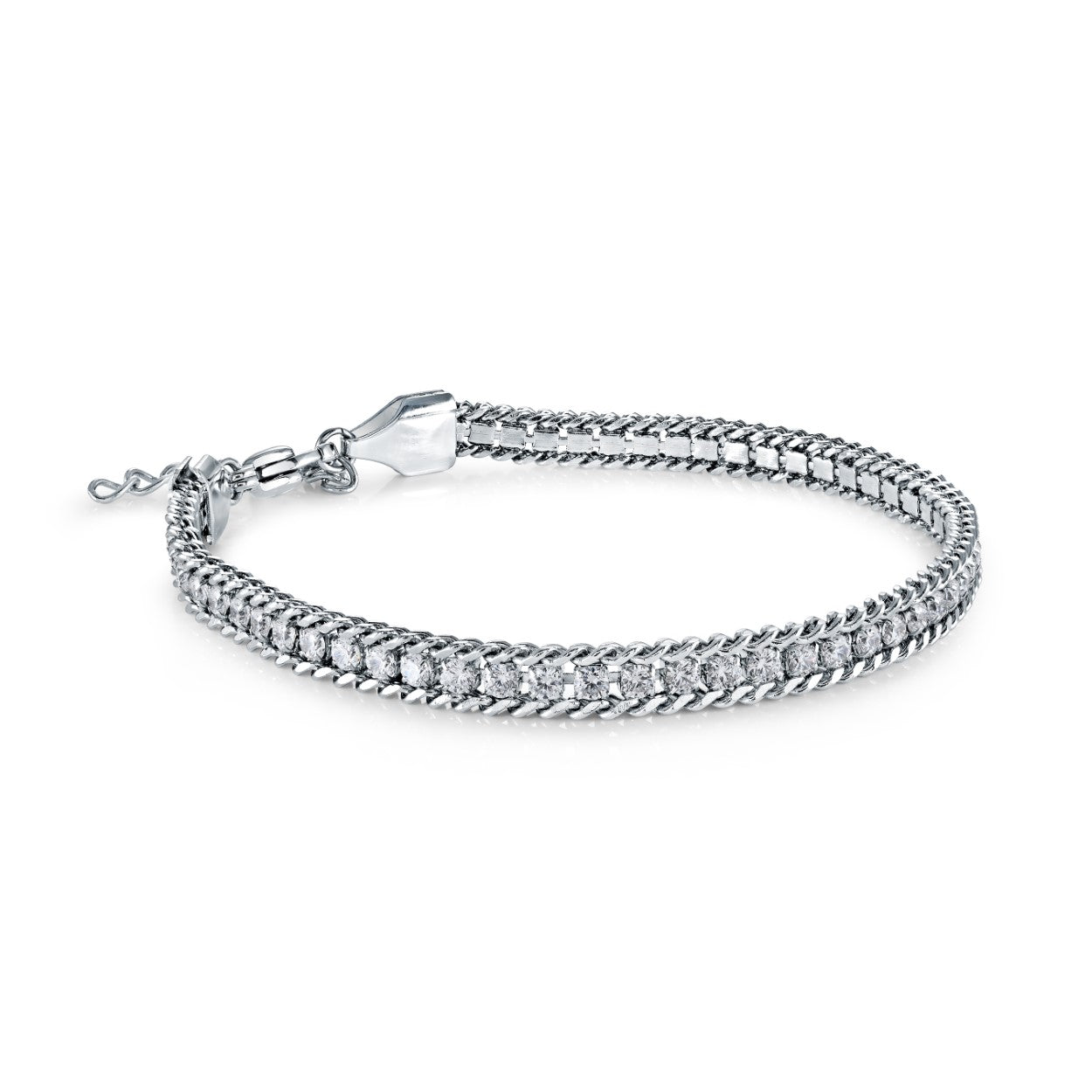 4mm Curb & Tennis Bracelet