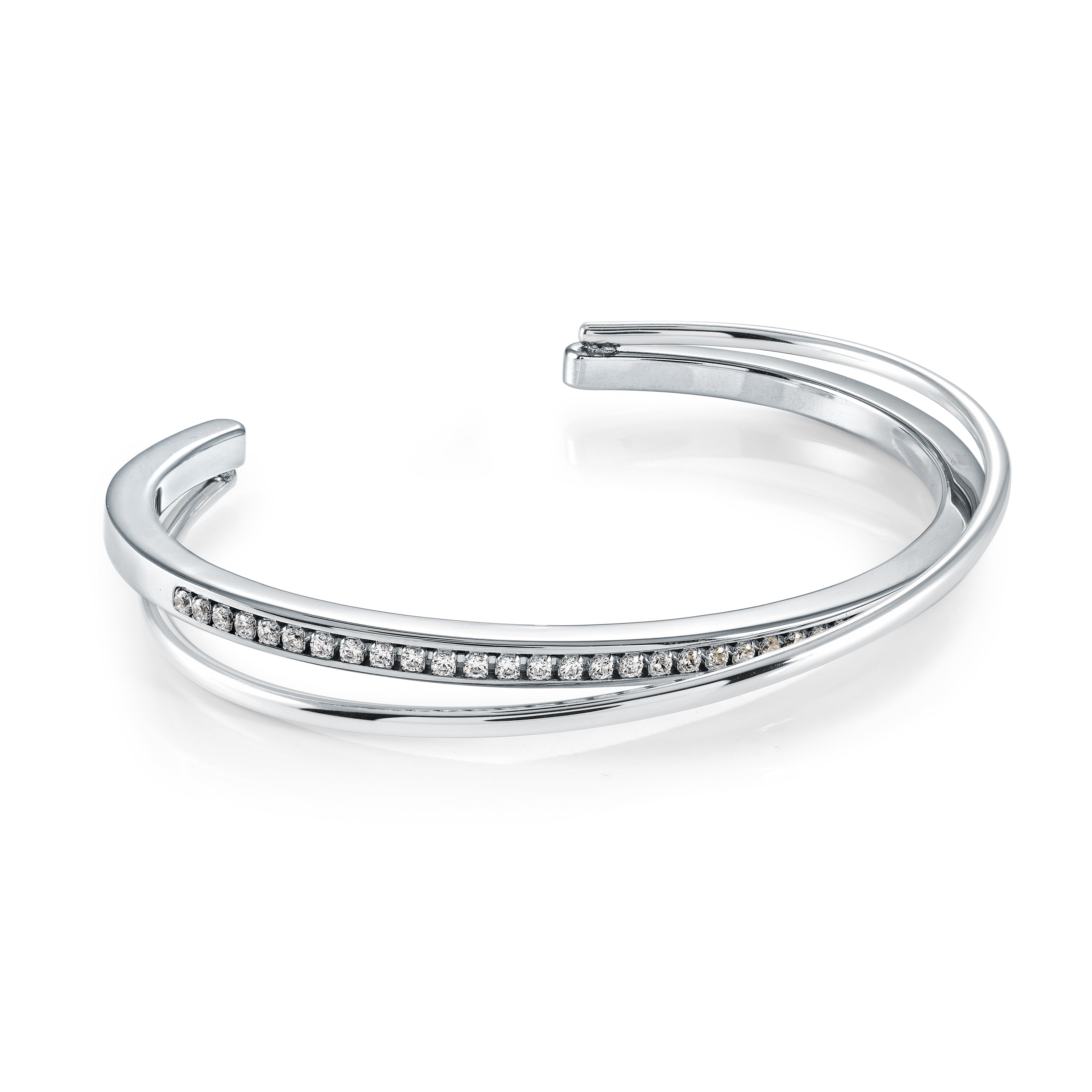White-Cz Overlap Bangle