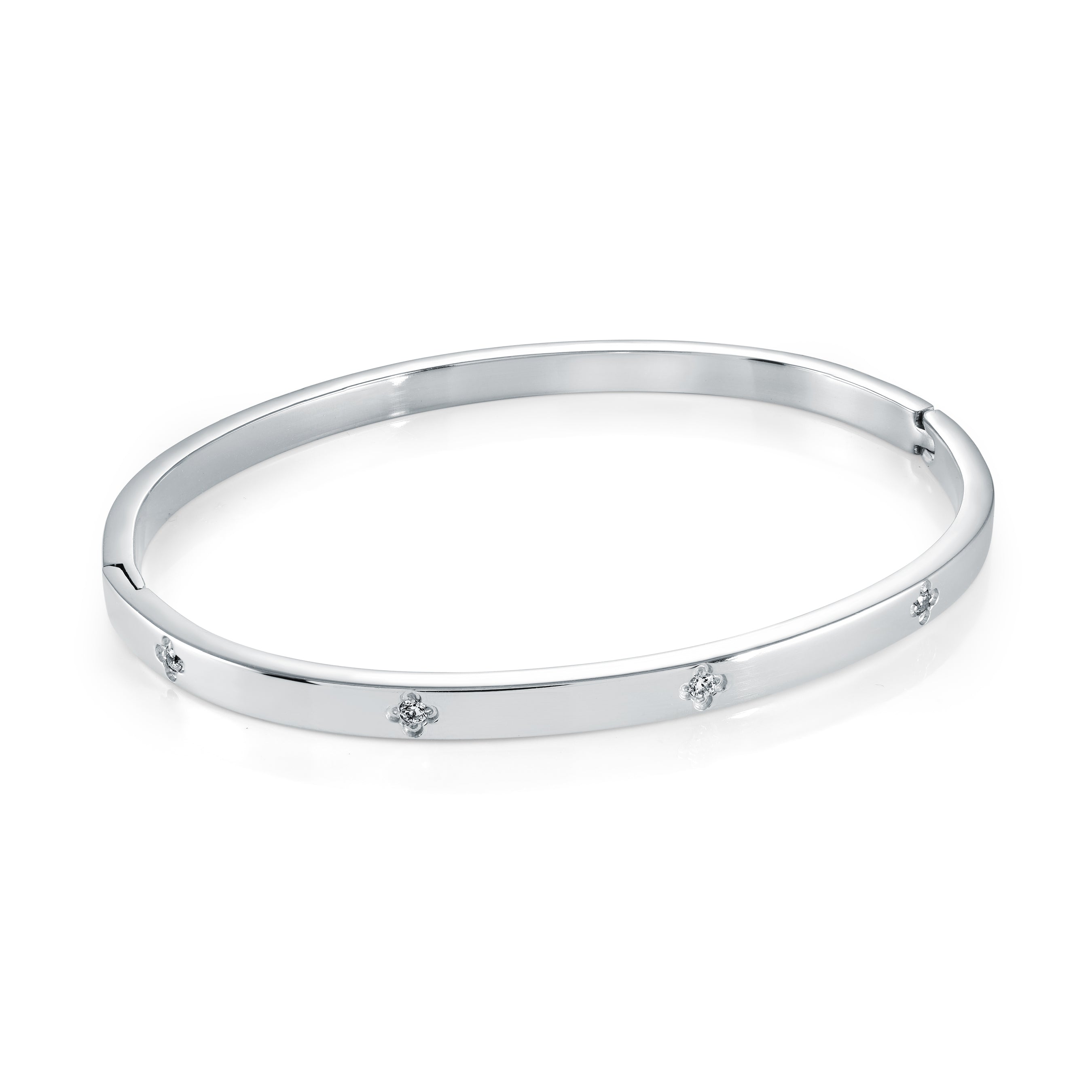 4mm White-Cz Bangle