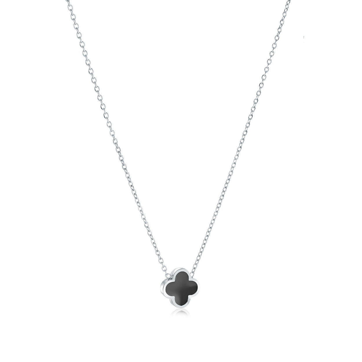 10mm Color-Enamel Lucky-Clover Necklace