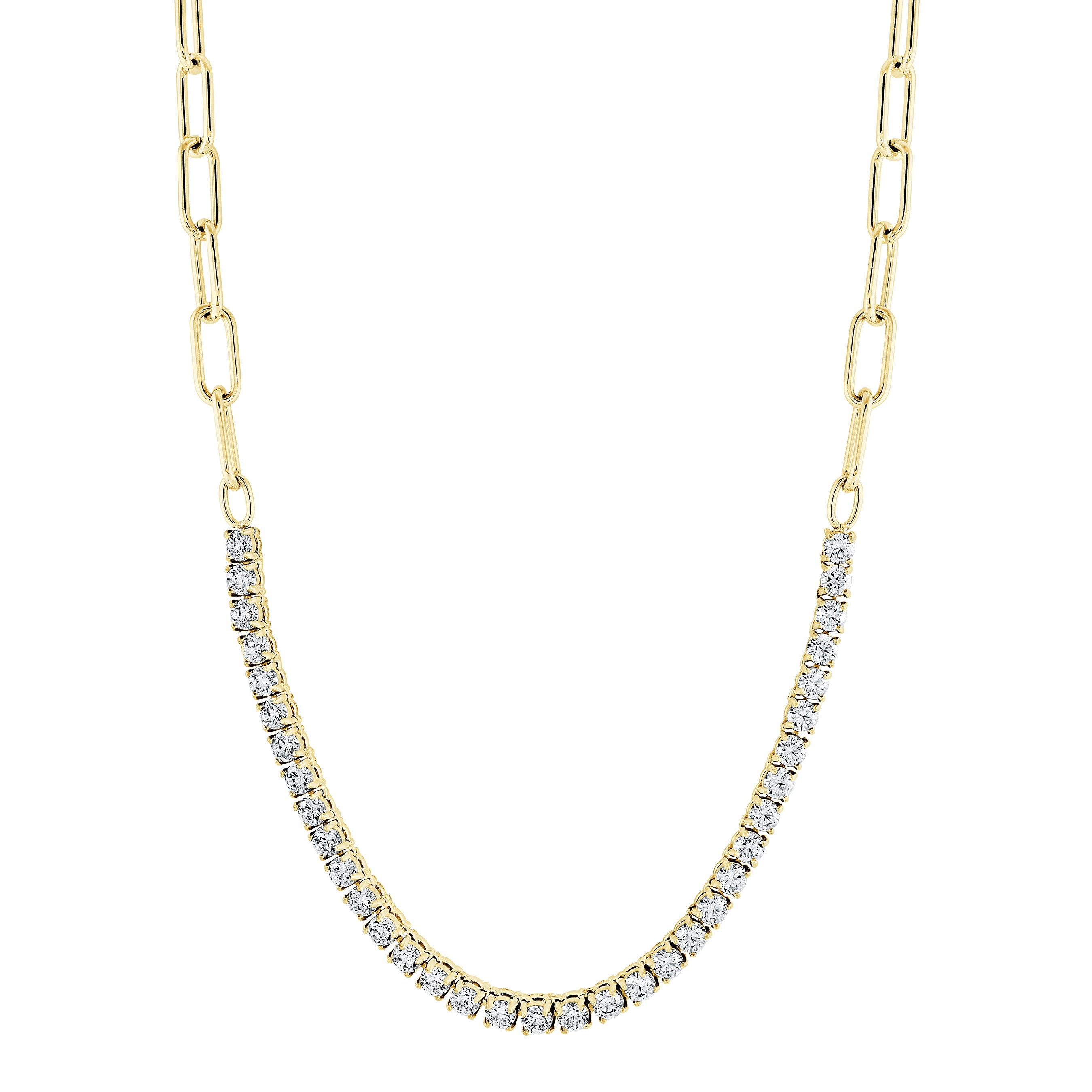 Paperclip Cz Necklace