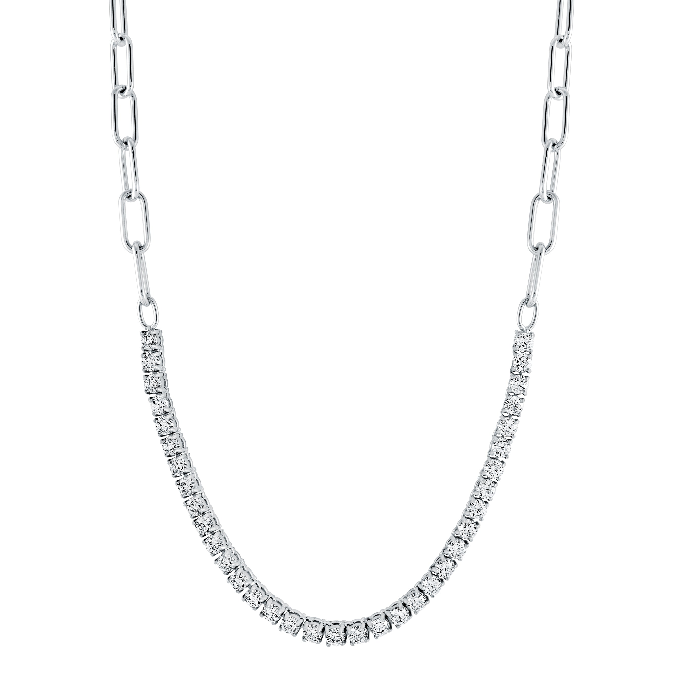 Paperclip Cz Necklace