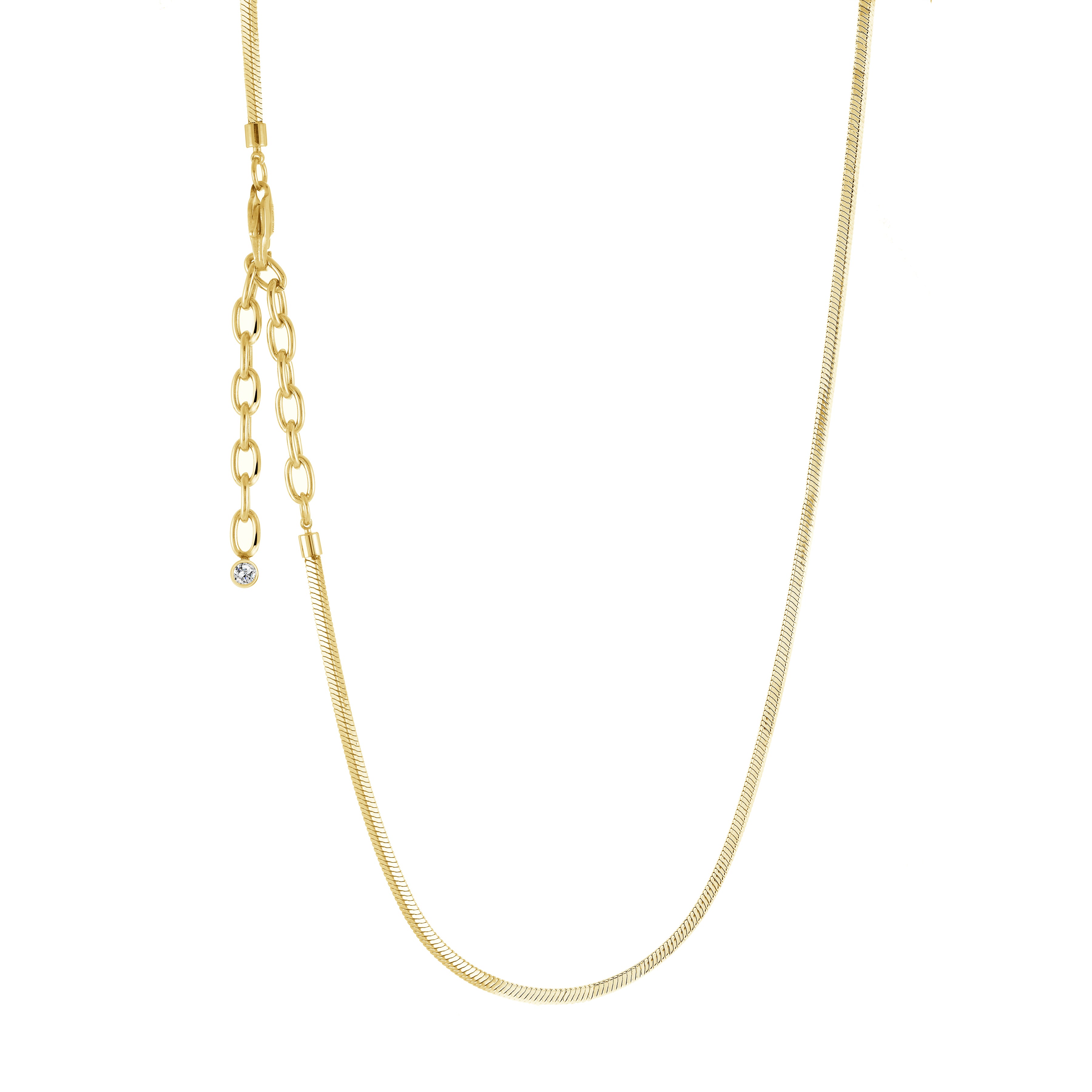 2.2mm Square Snake Chain Necklace