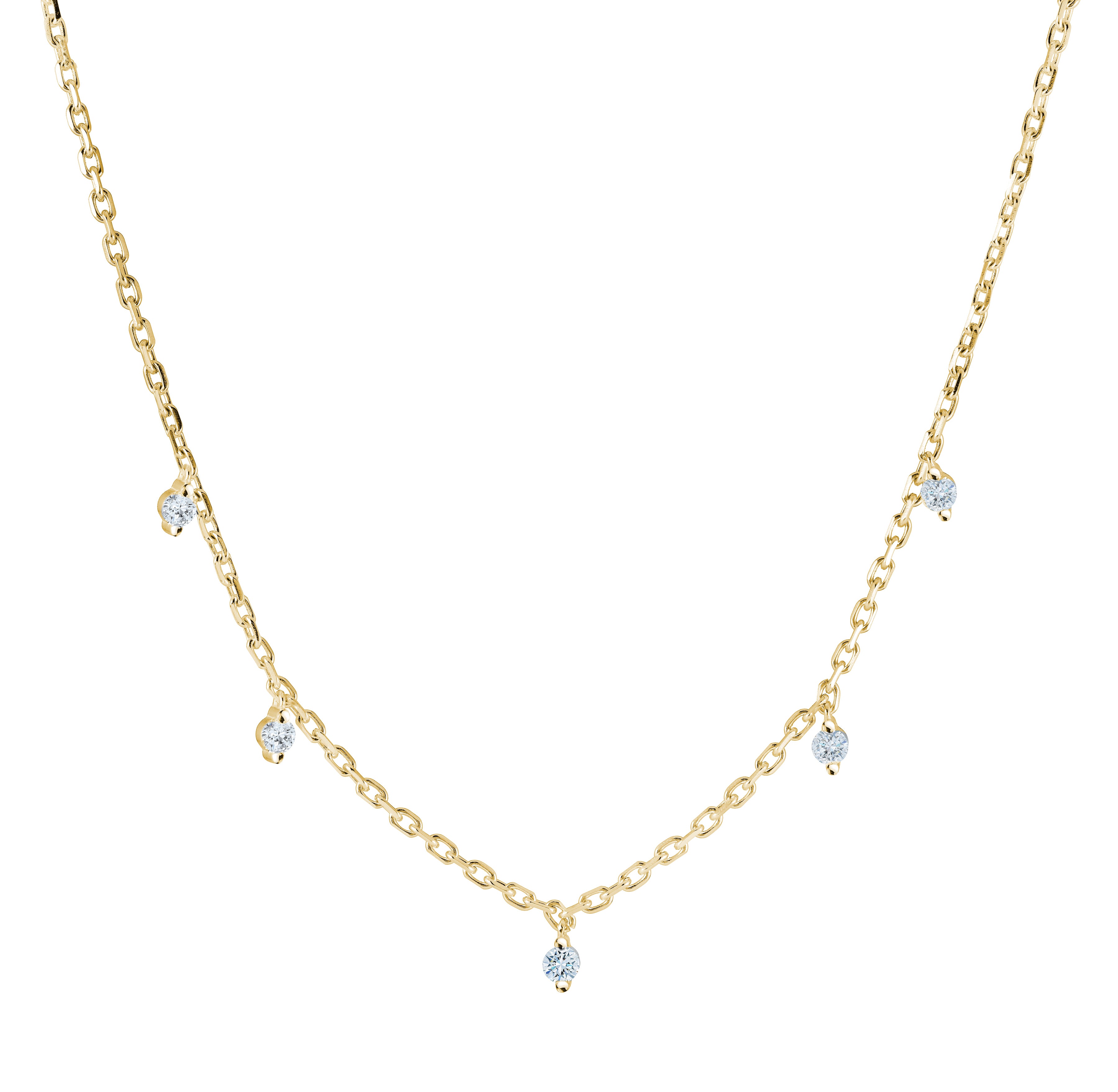 Royal Drop Cz Chain Necklace