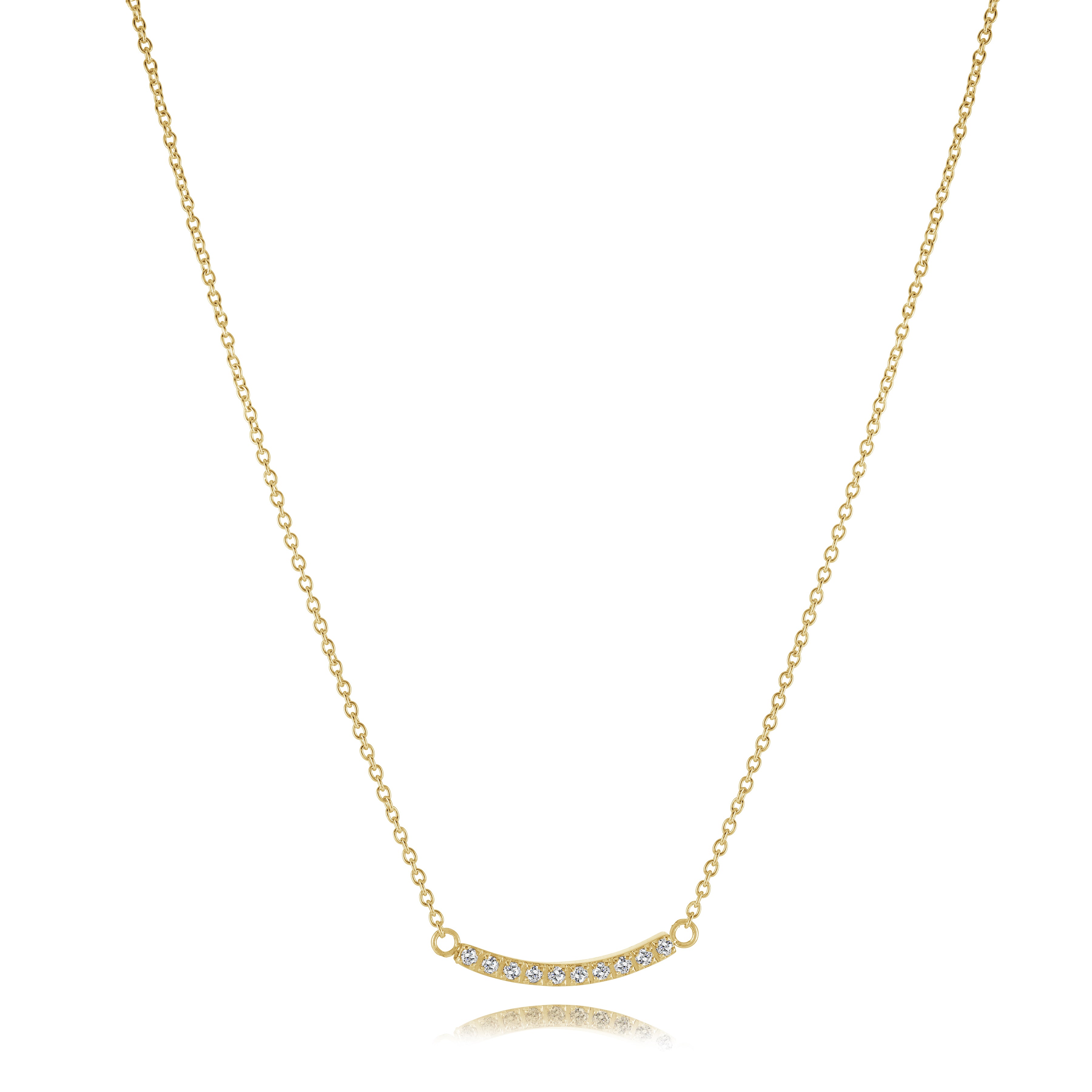 Curve Bar Cz Necklace