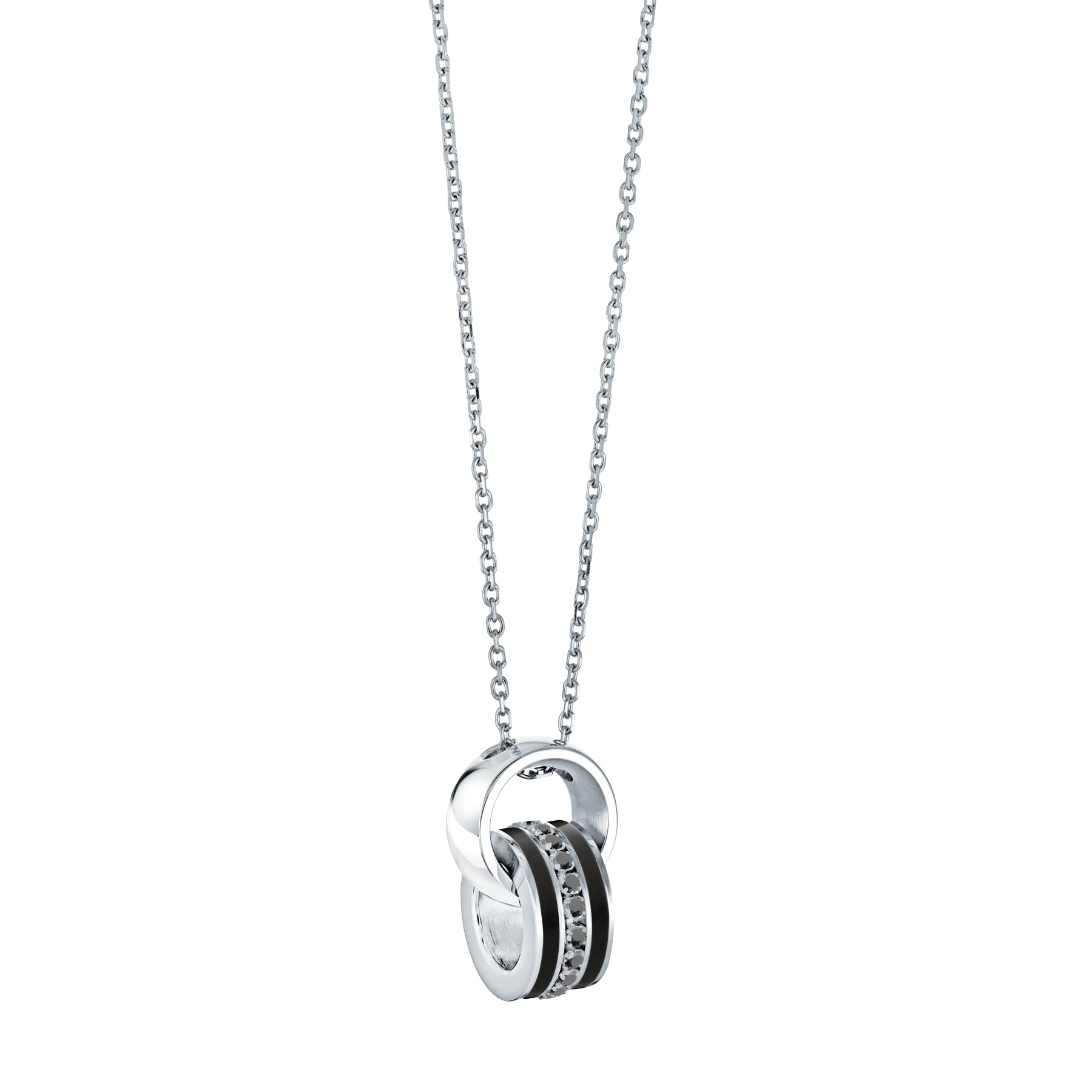 Double Halo Enamel and Cz Necklace