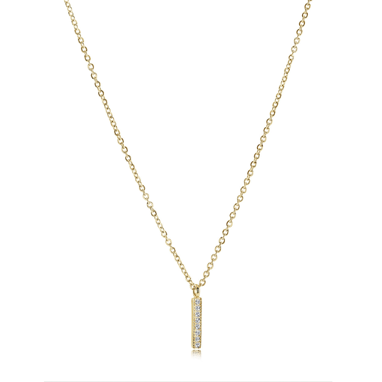 Cz Vertical Bar Necklace