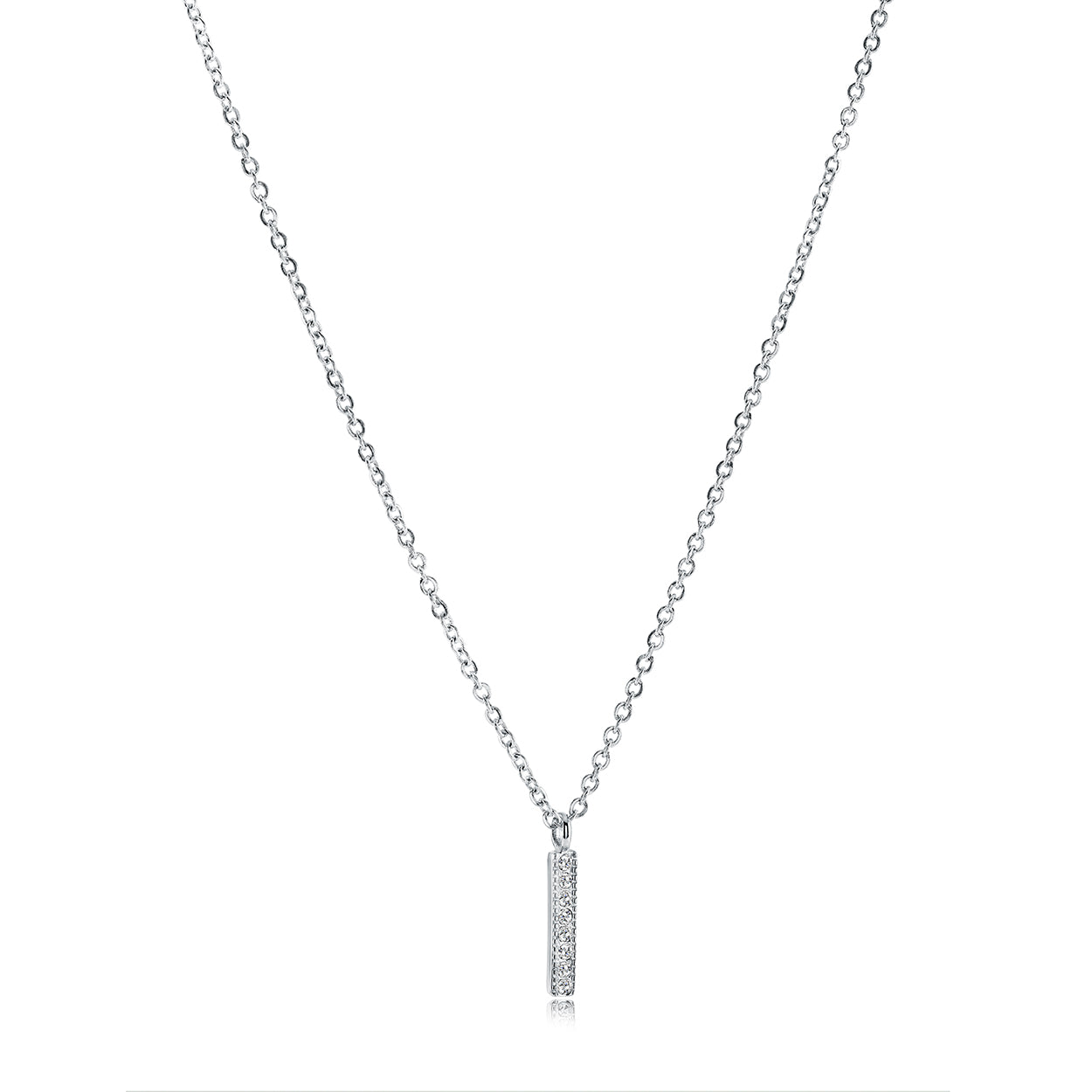 Cz Vertical Bar Necklace