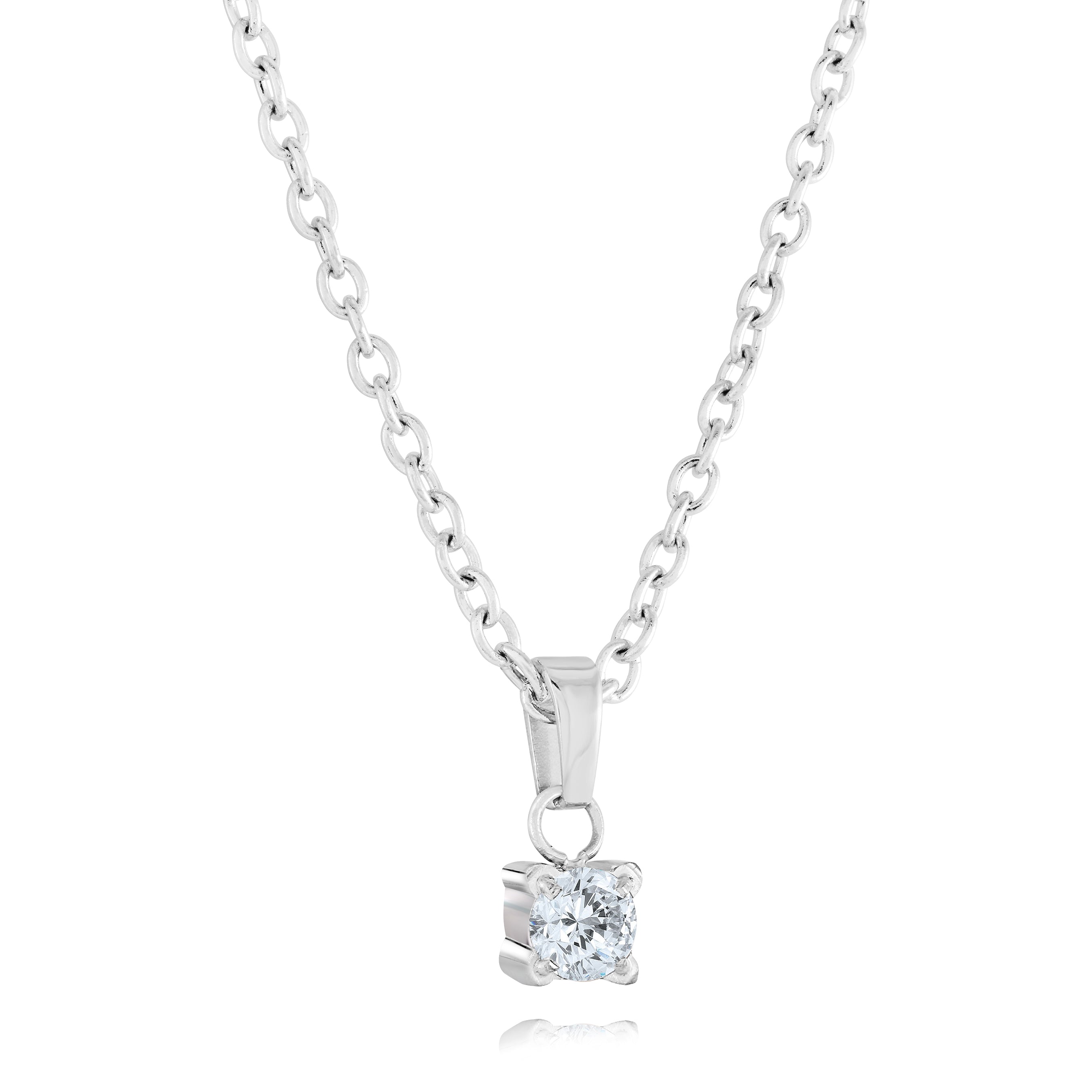 Solitaire Cz Necklace