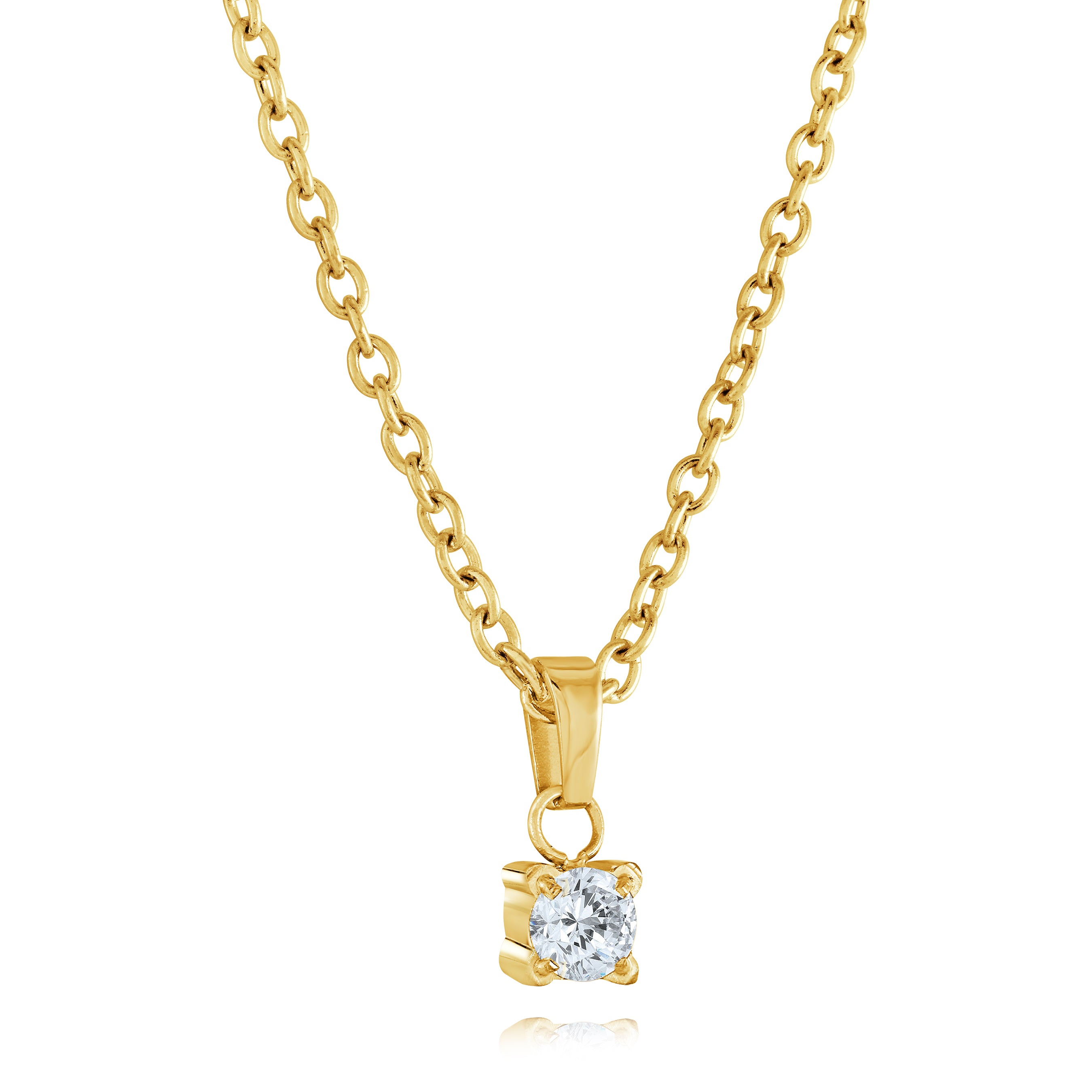 Solitaire Cz Necklace