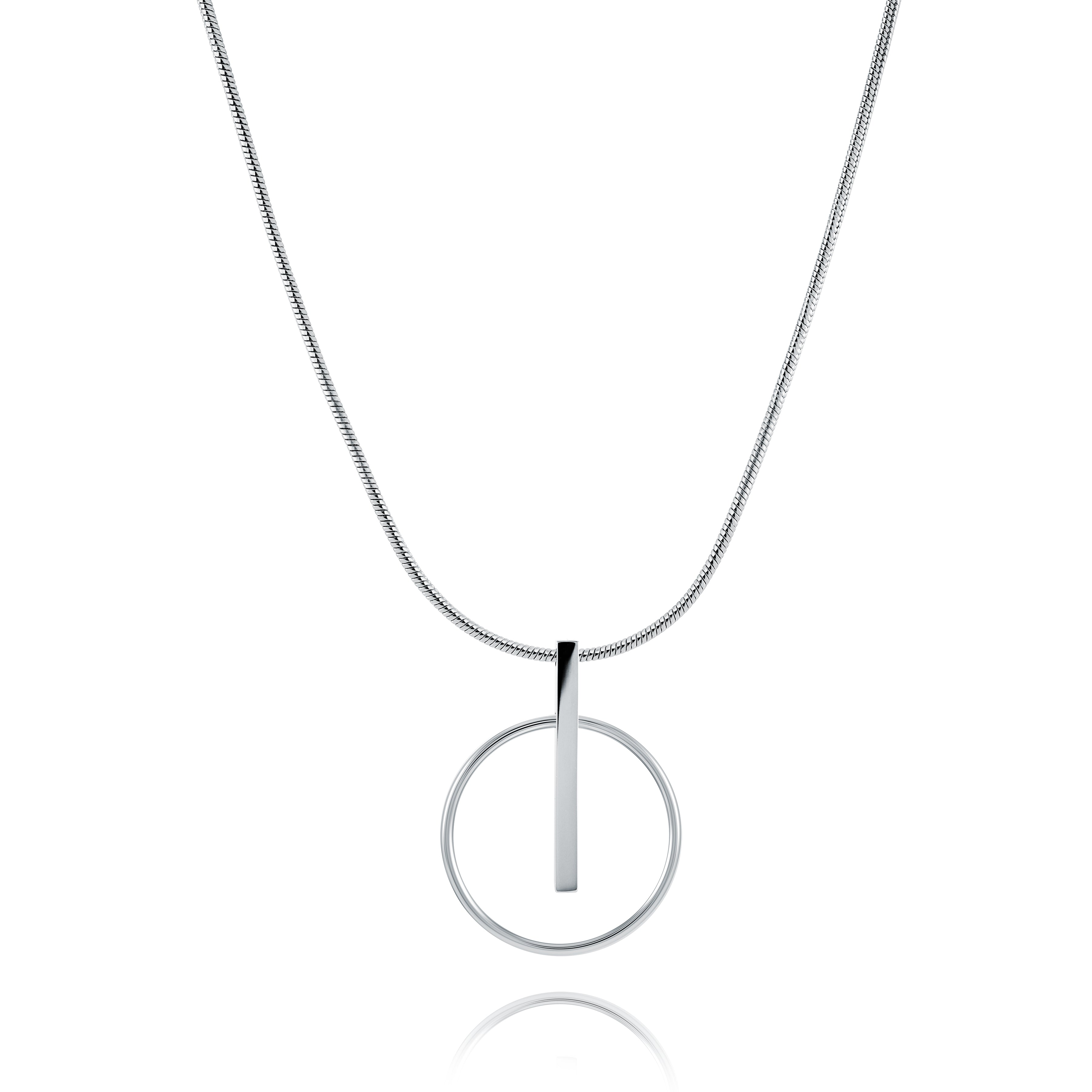 Snake Chain Circle Bar Necklace