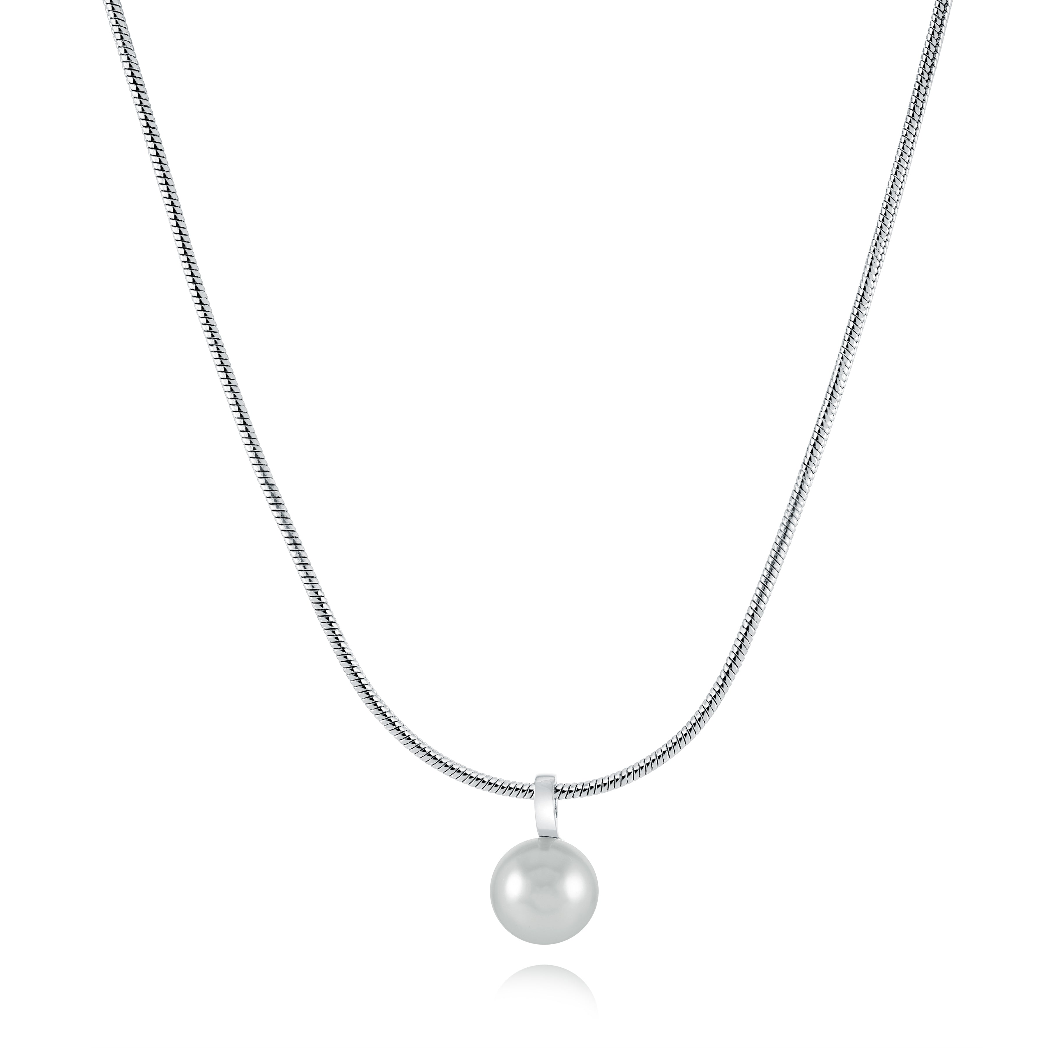 Solo Pearl Pendant Snake Chain Necklace