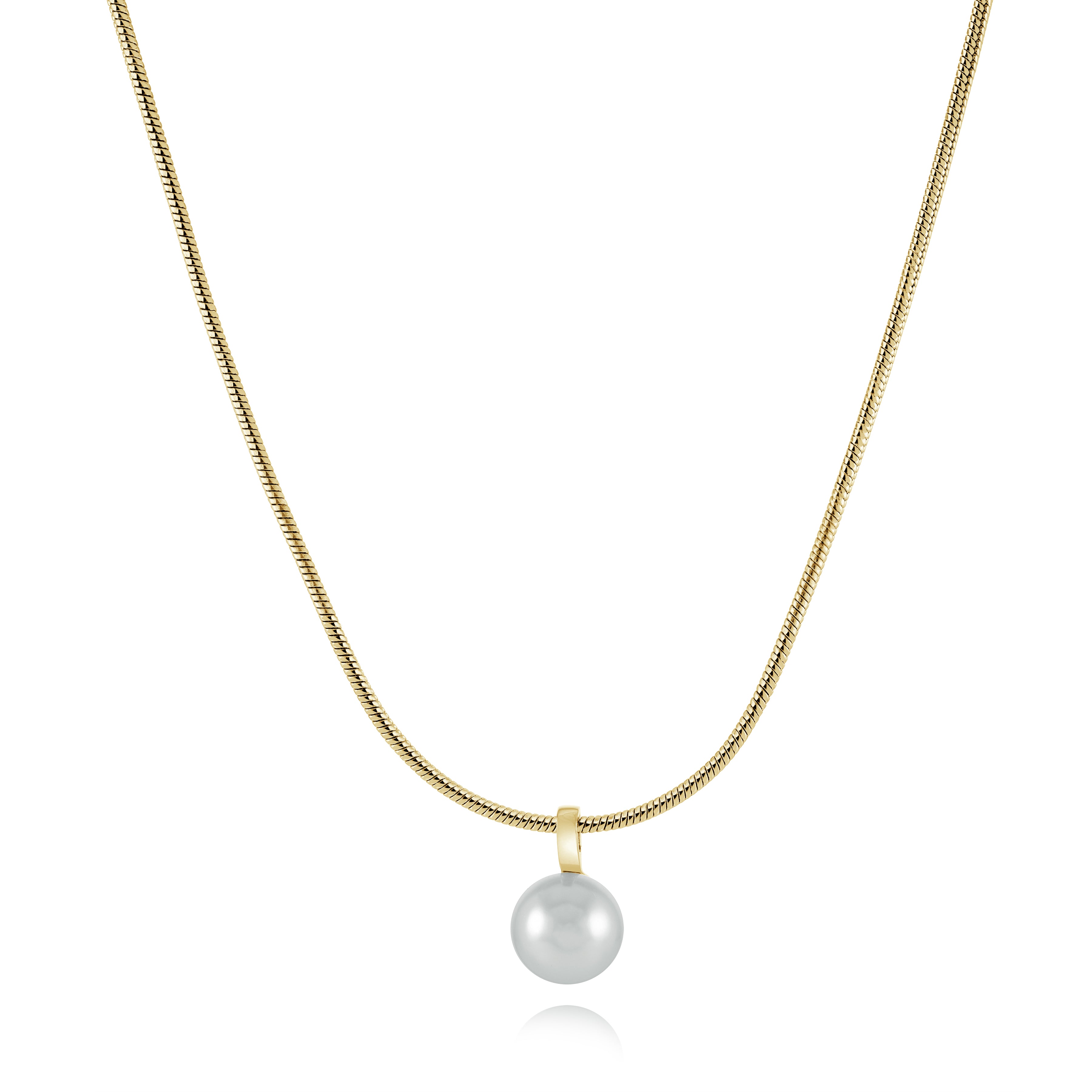 Solo Pearl Pendant Snake Chain Necklace