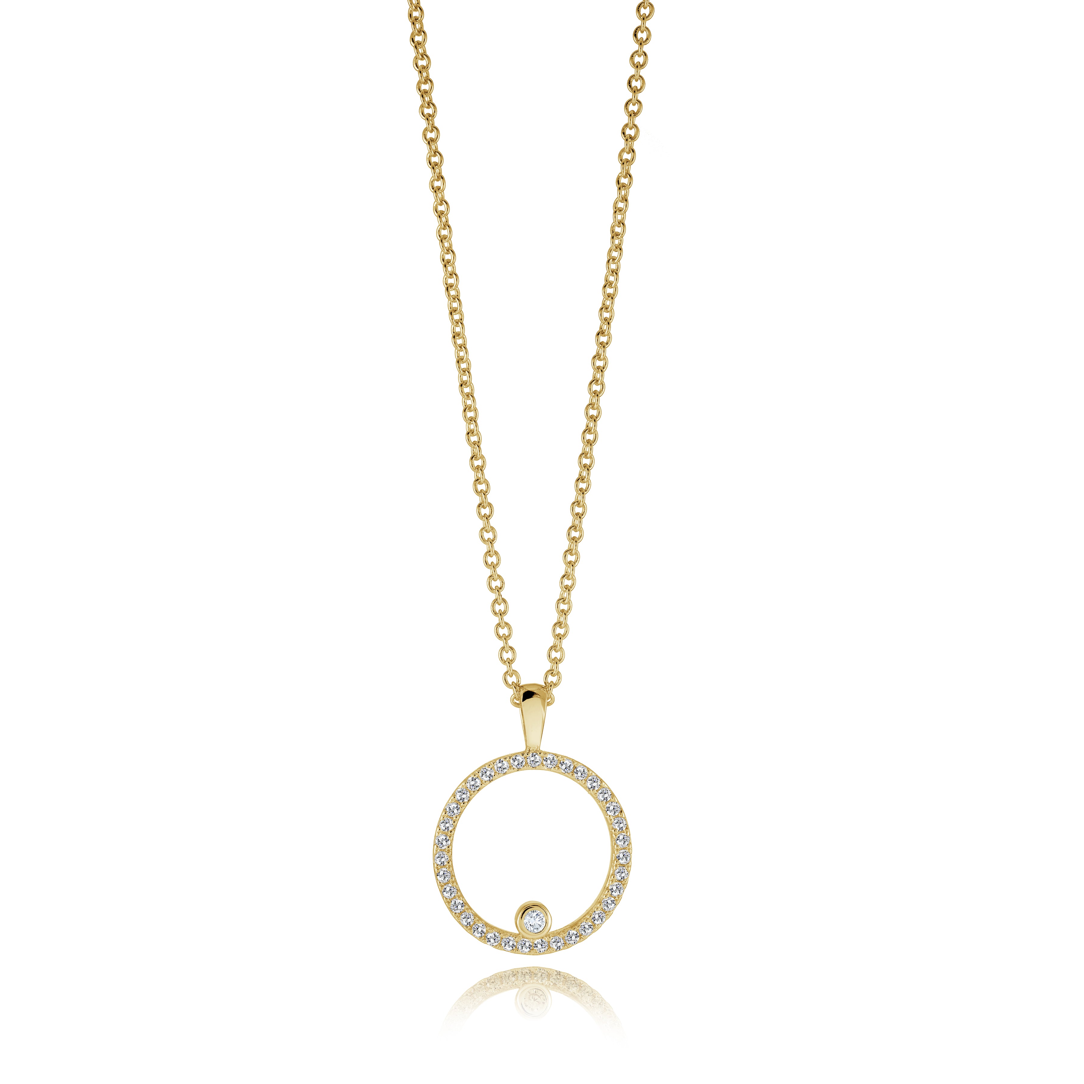 Cz Circle Pendant Necklace