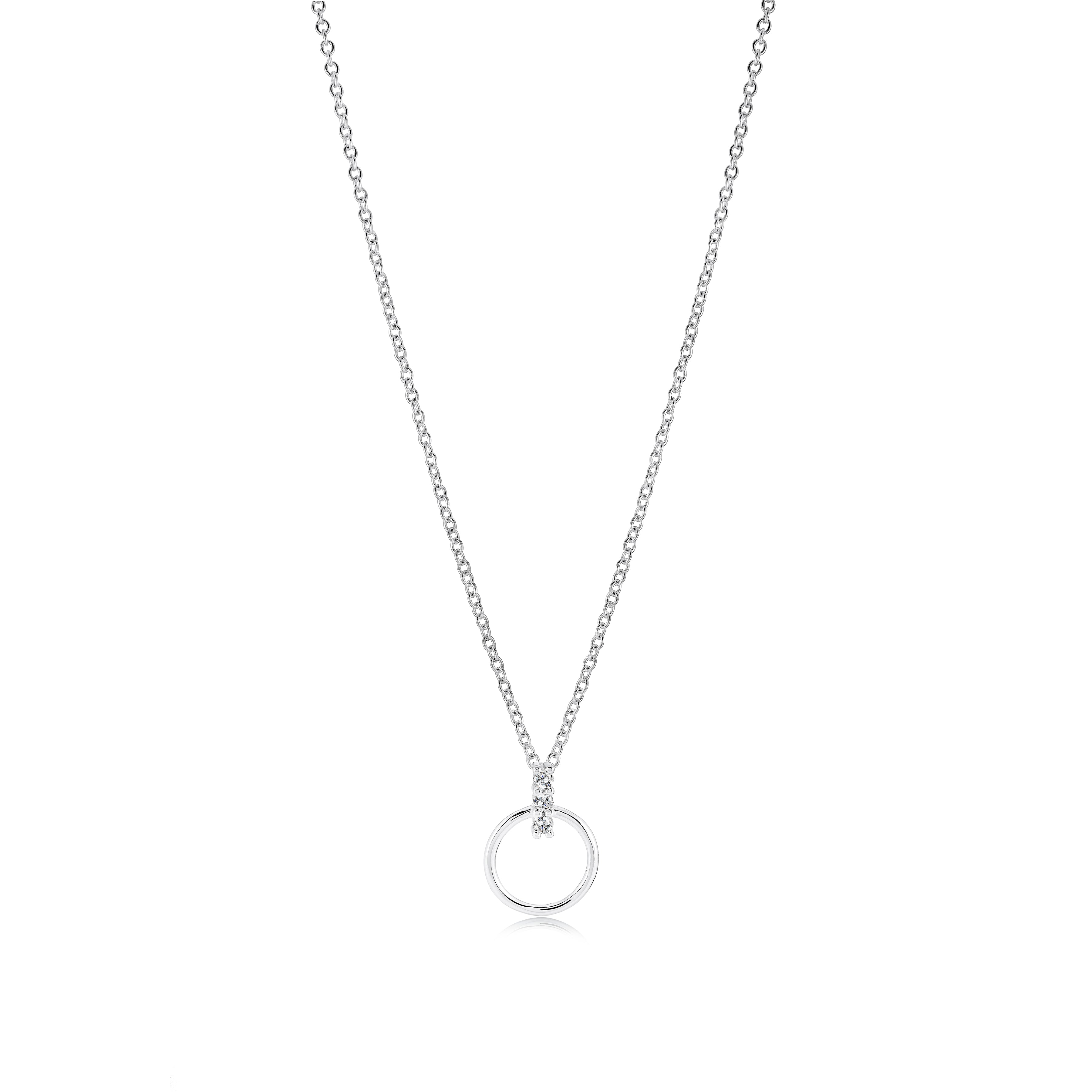 Cz Circle Bar Pendant Necklace