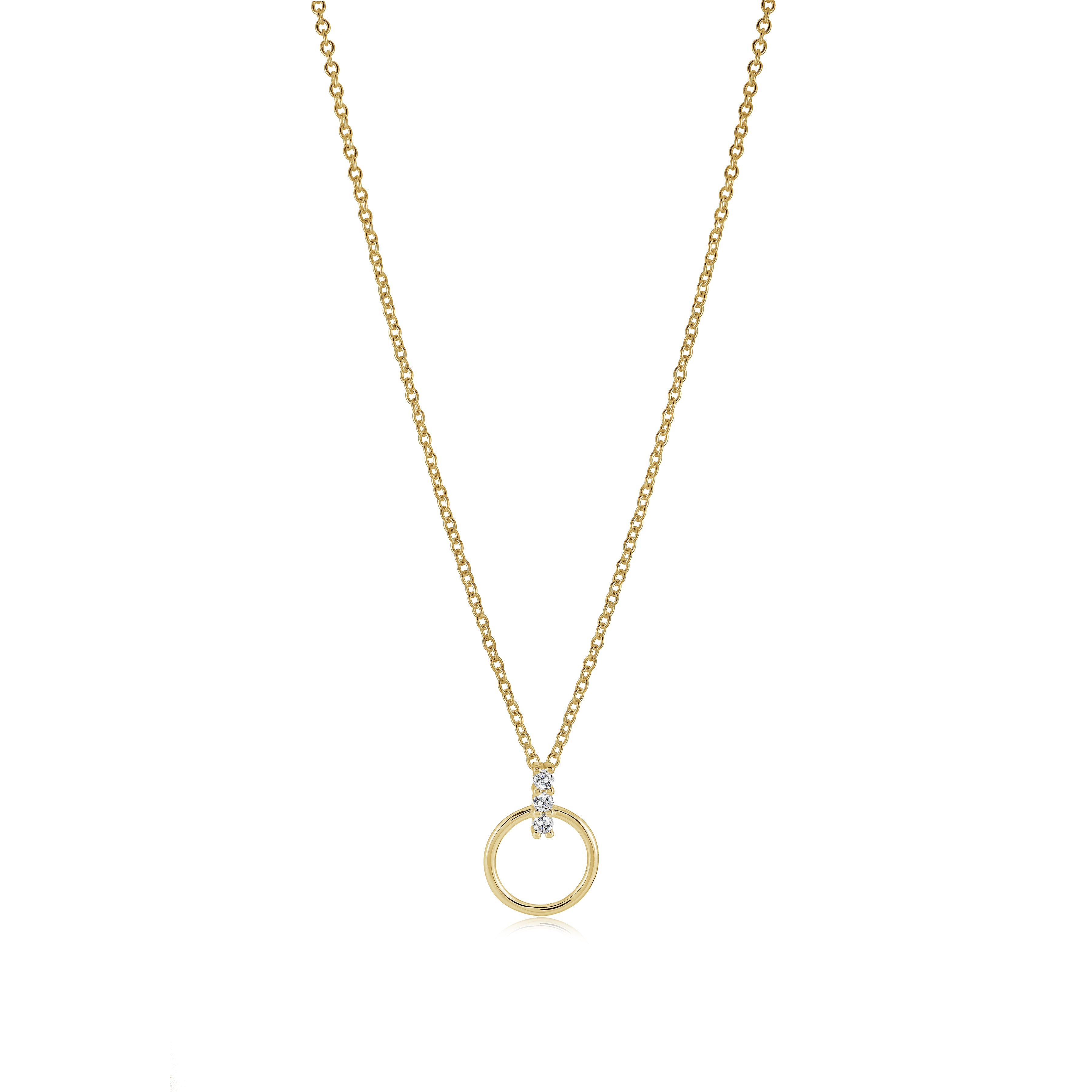 Cz Circle Bar Pendant Necklace