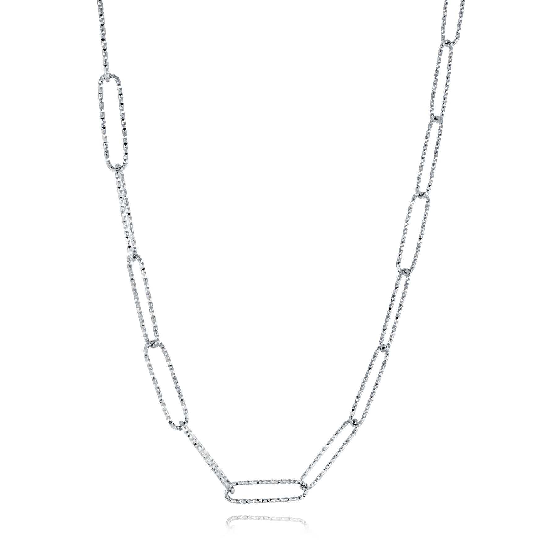 Oval Sparkle Chain Necklace