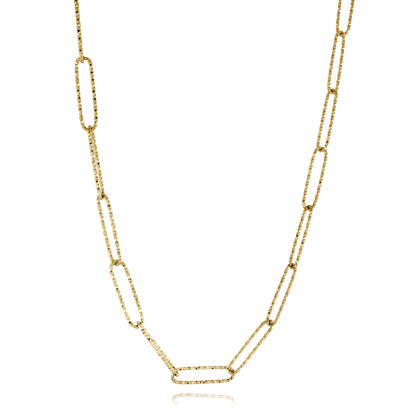 Oval Sparkle Chain Necklace